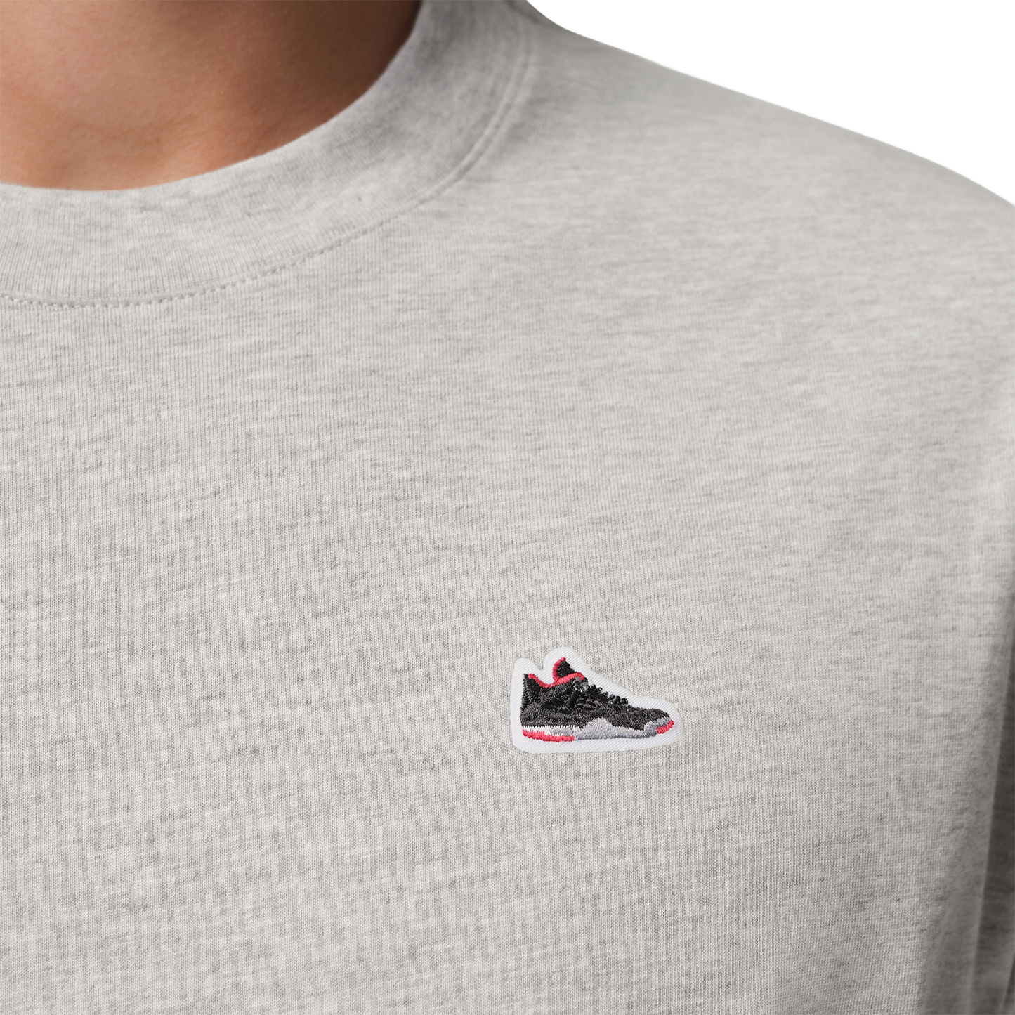 Jordan Sneaker Patch Short Sleeve Crew - Men's - Grey
