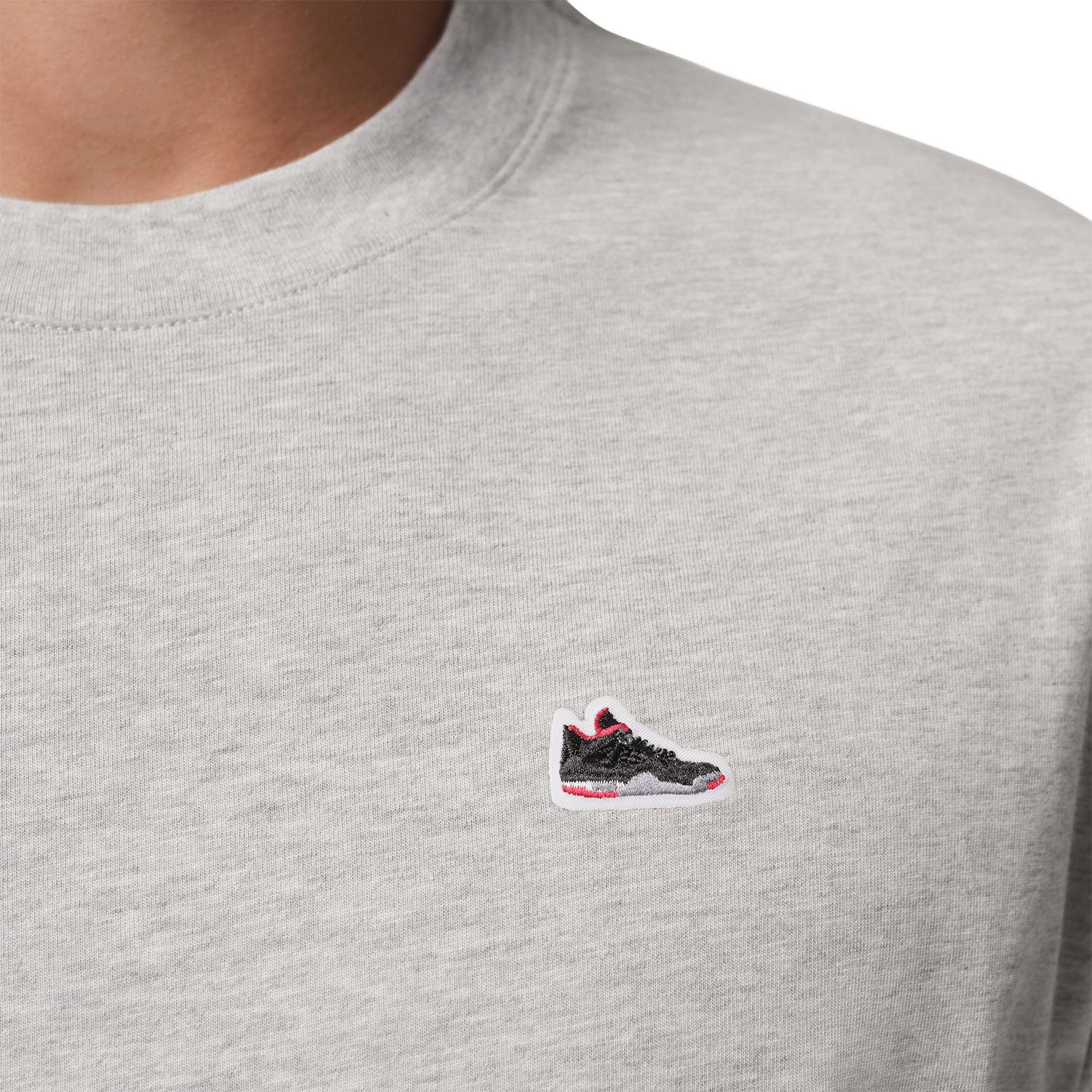 Jordan Sneaker Patch Short Sleeve Crew - Men's - Grey