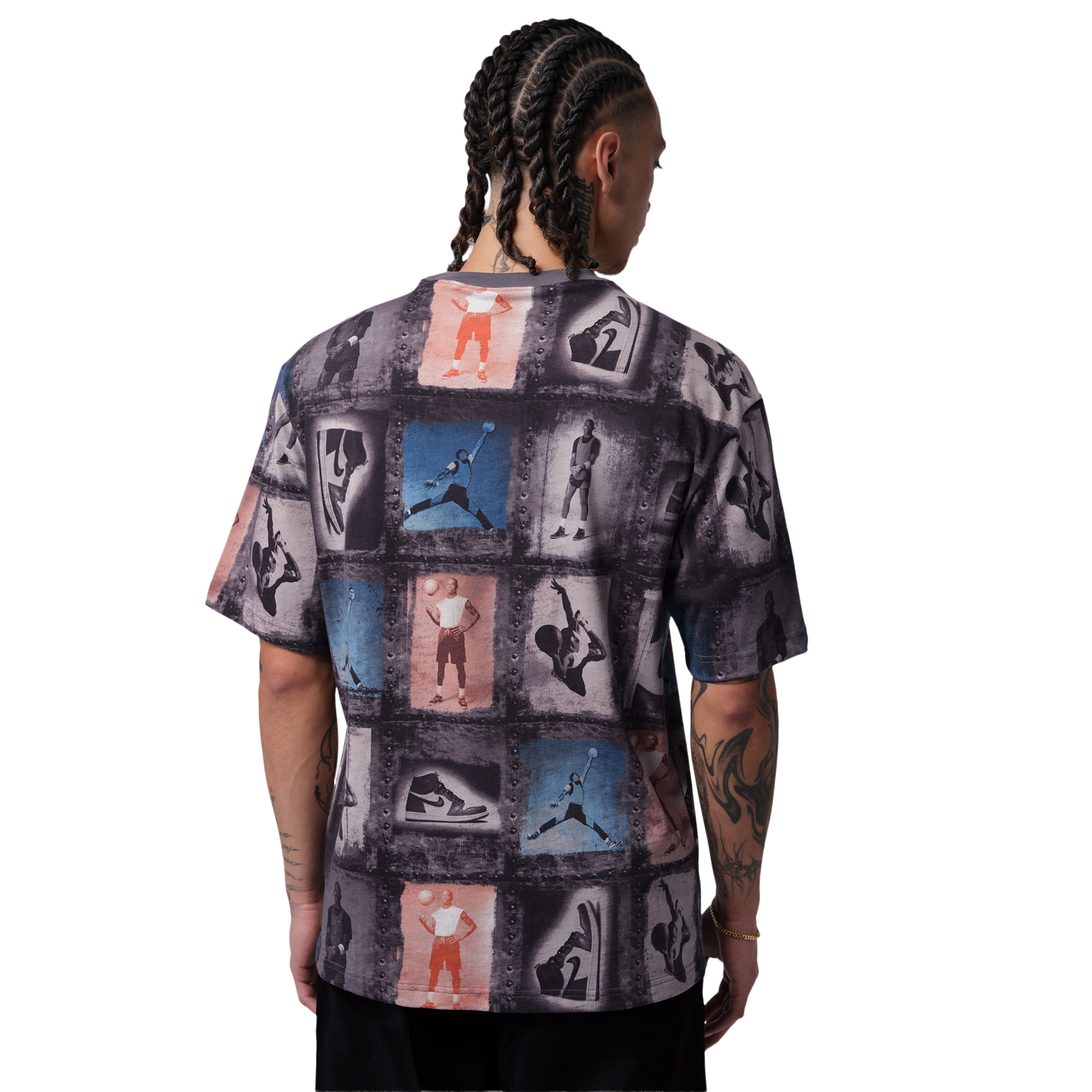Jordan Flight Club Short Sleeve Crew - Men's - Black/Multi