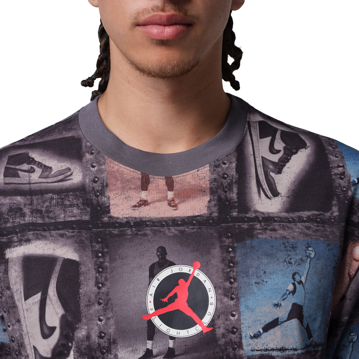 Jordan Flight Club Short Sleeve Crew - Men's - Black/Multi