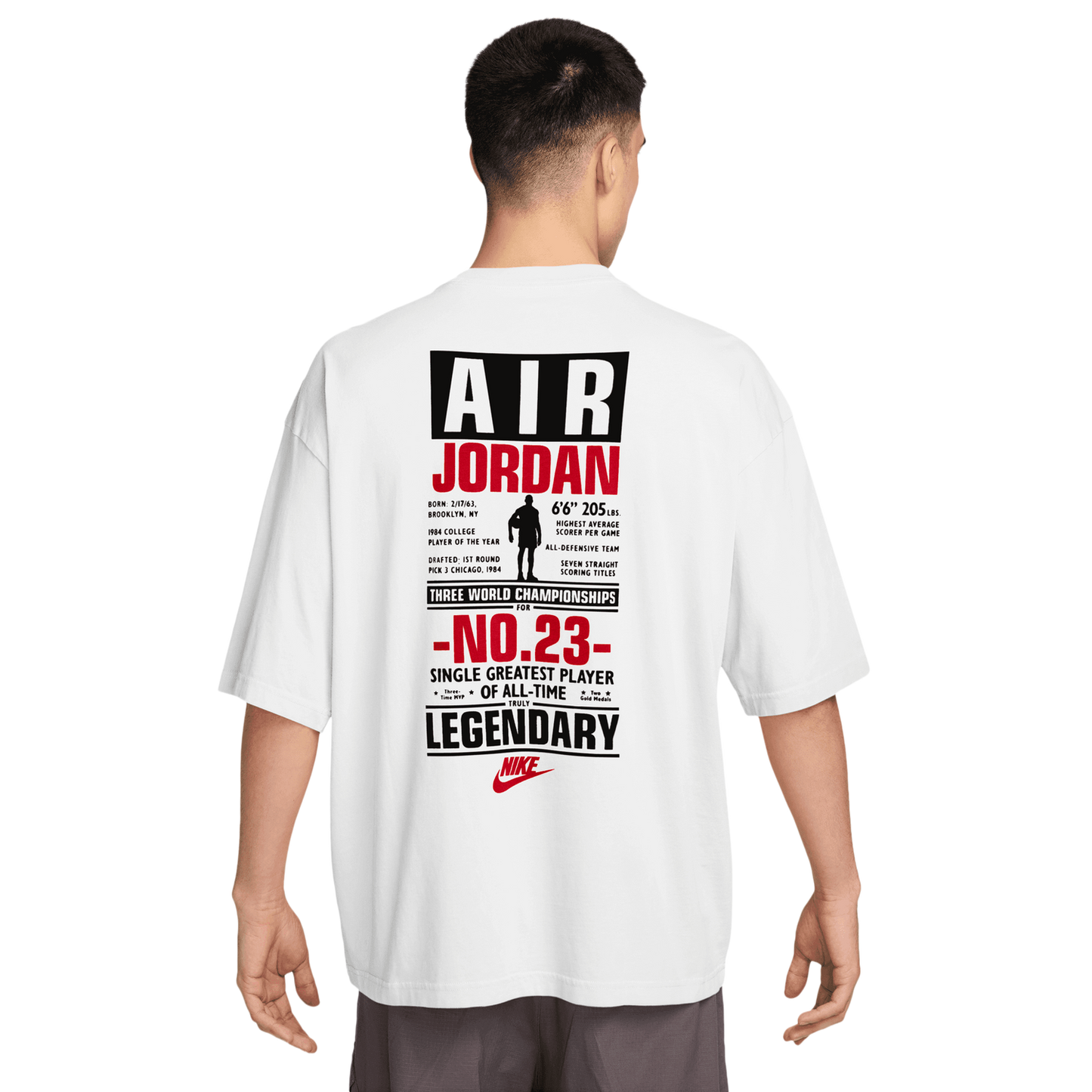 Jordan Flight Reis Legend Short Sleeve Crew - Men's - University Red/White