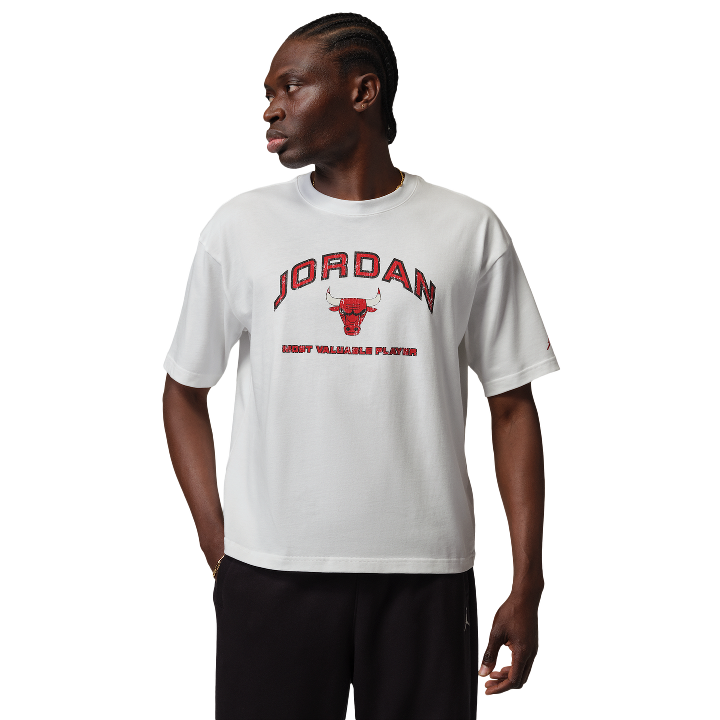 Jordan Flight Essential Boxy Graphic Short Sleeve Crew - Men's - White/Red