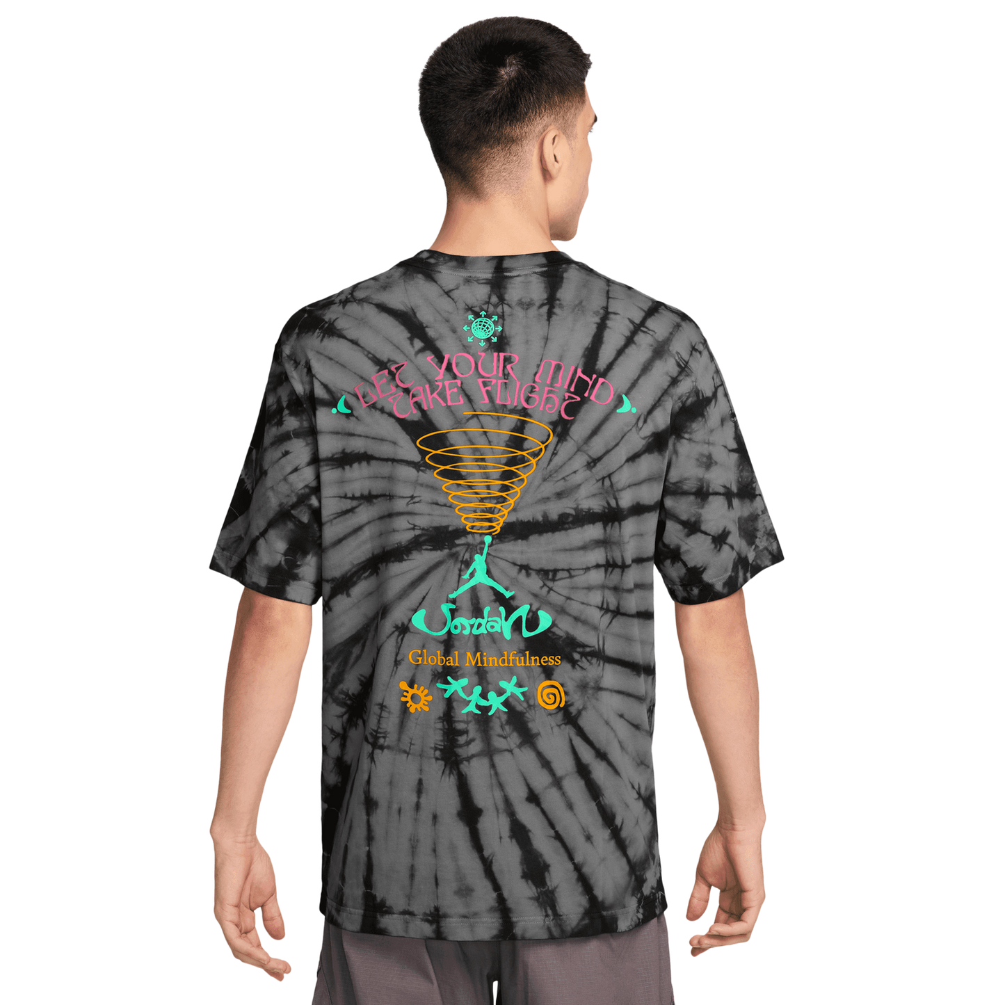 Jordan Brooklyn Tie Dye Festival Short Sleeve Crew - Men's - Iron Grey/Black
