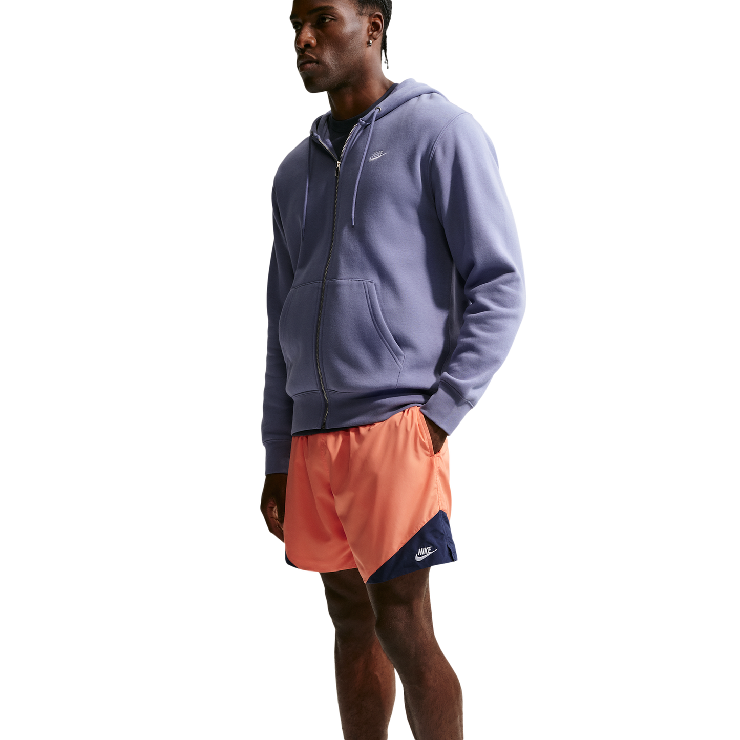 Nike Windrunner Woven Lightweight Short - Men's - Midnight Navy/Orange Frost/White