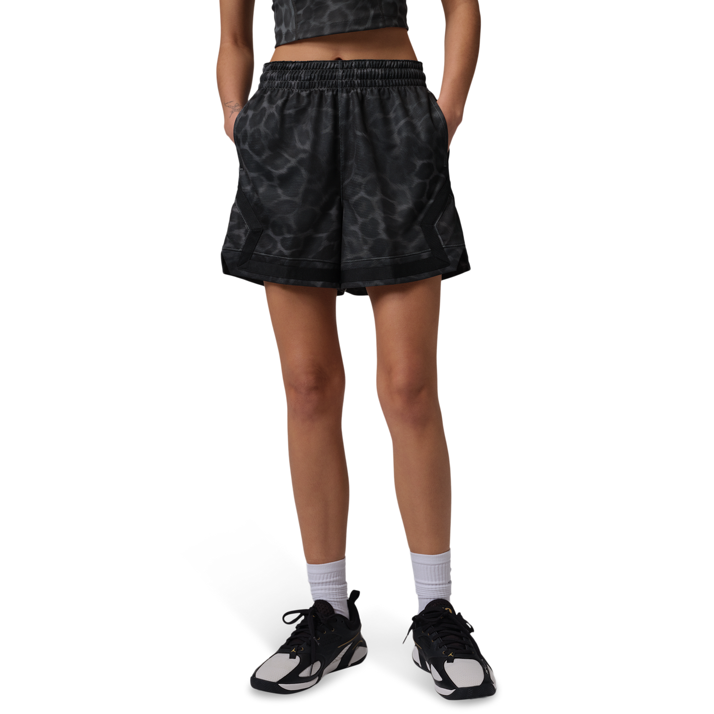 Jordan Sport Diamond 4in AOP Short - Women's - Black/Black