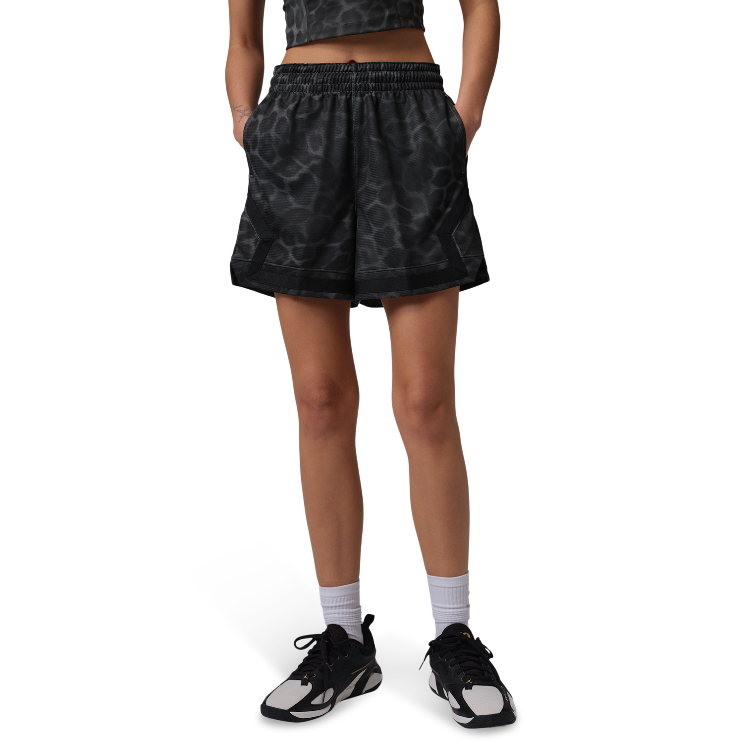 Jordan Sport Diamond 4in AOP Short - Women's - Black/Black