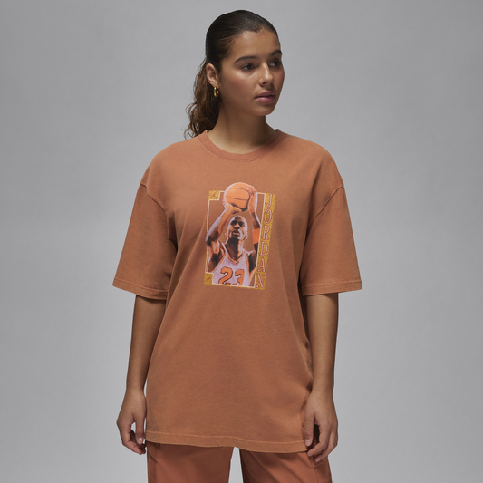 Jordan Graphic Oversized T-Shirt  - Women's - Dusty Peach/Dune Red