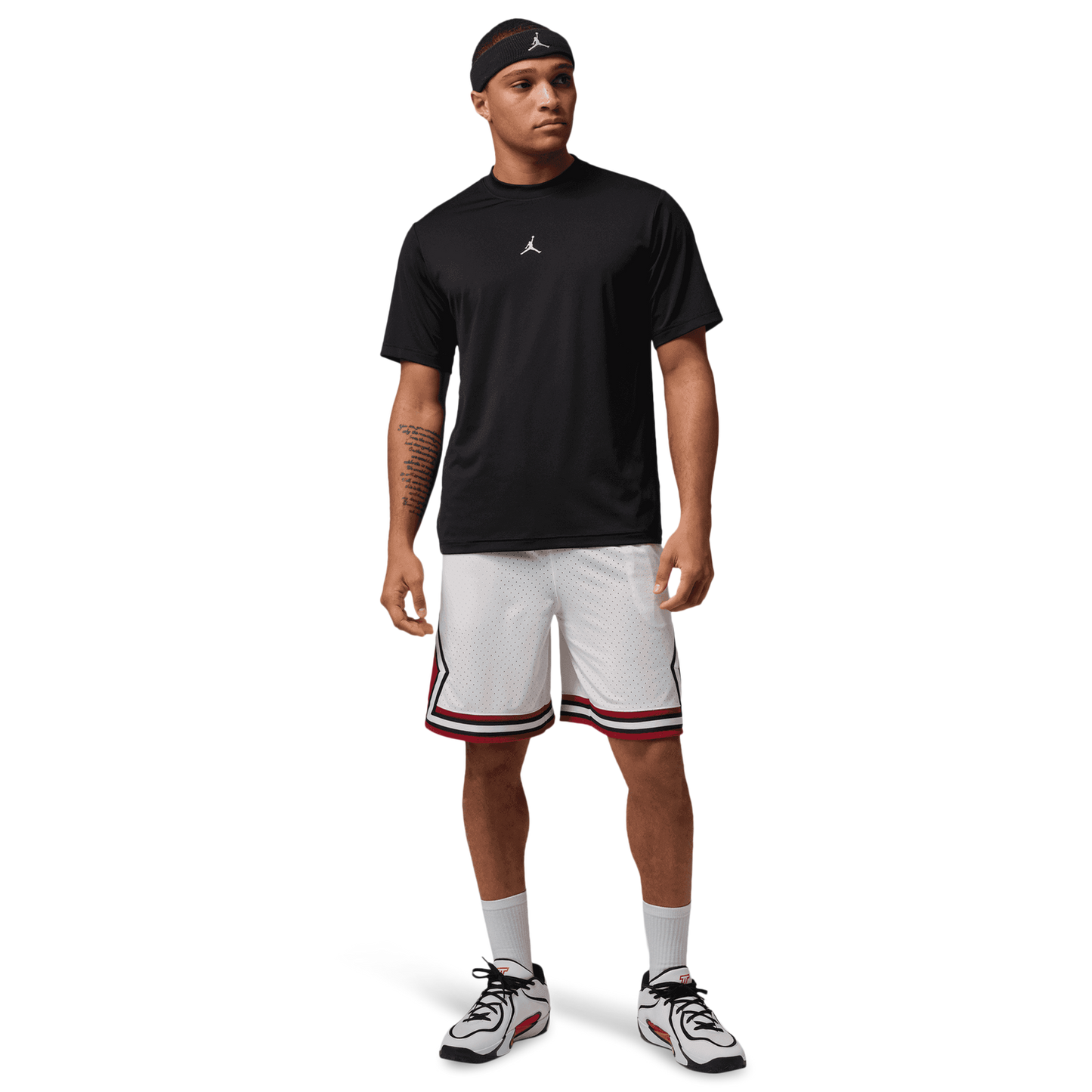 Jordan Dri-FIT SPT 9" Diamond Shorts - Men's - White/Gym Red