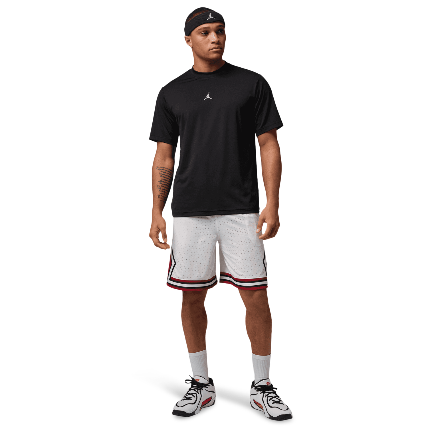 Jordan Dri-FIT SPT 9" Diamond Shorts - Men's - White/Gym Red