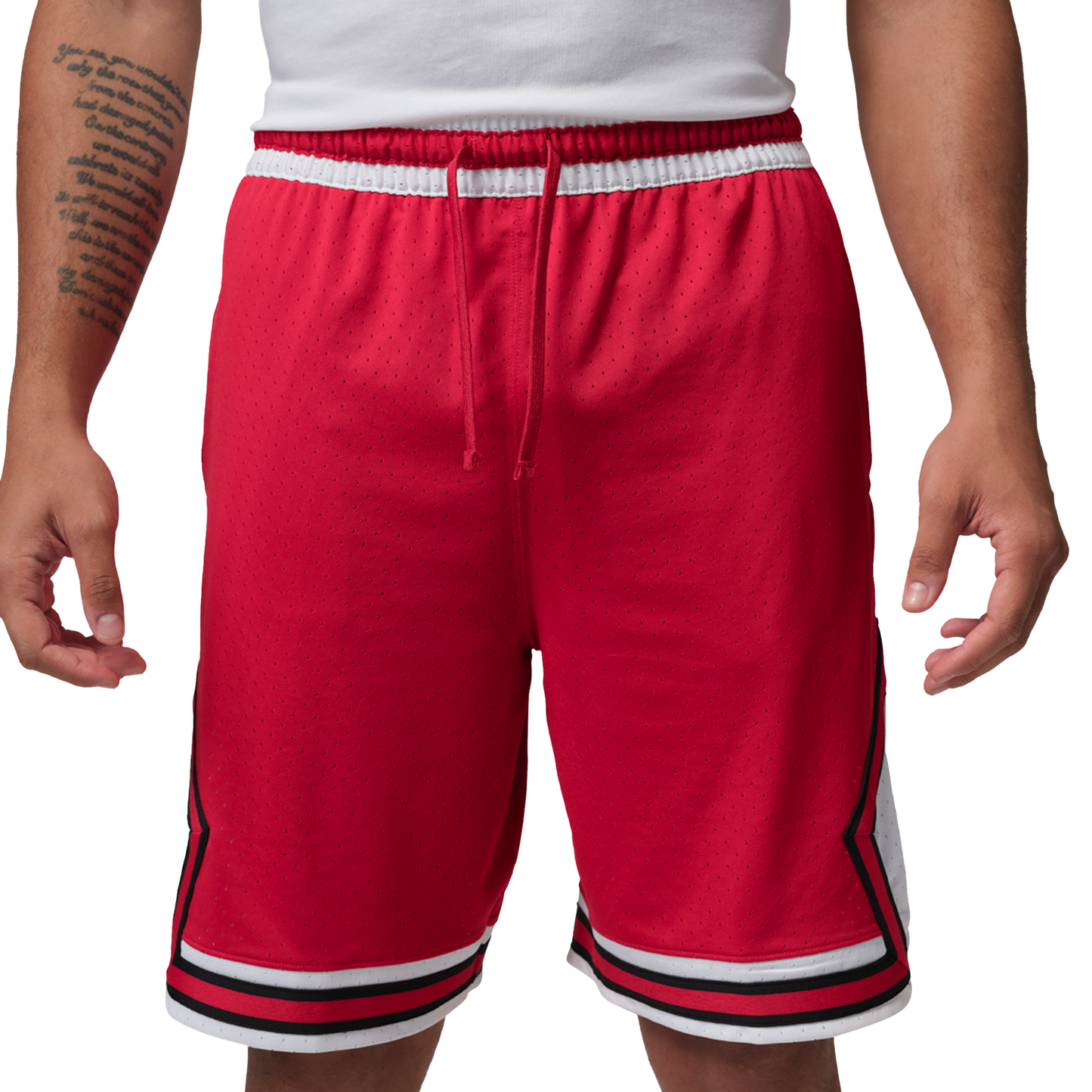 Jordan Dri-FIT SPT 9" Diamond Shorts - Men's - White/Gym Red (F5832687)