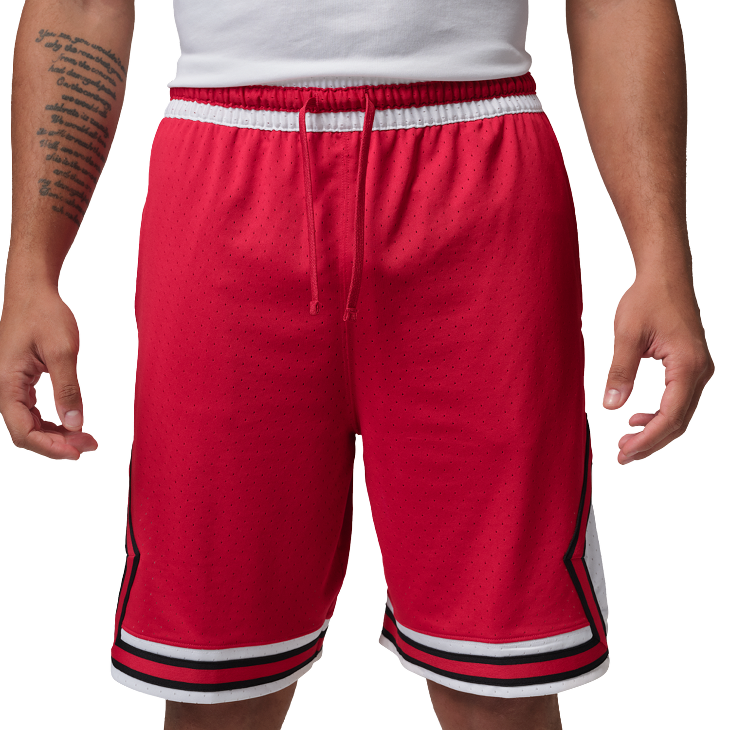 Jordan Dri-FIT SPT 9" Diamond Shorts - Men's - White/Gym Red (F5832687)