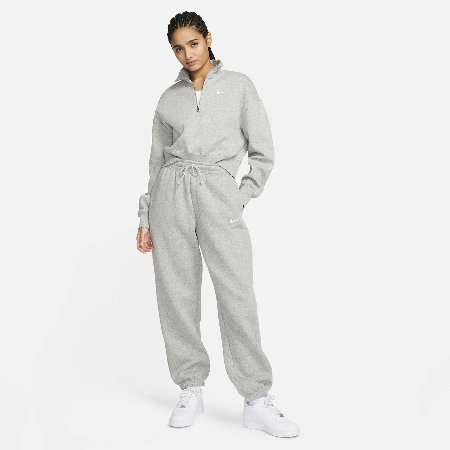 Nike Phoenix HR OS Pants - Women's - Dark Grey Heather/White