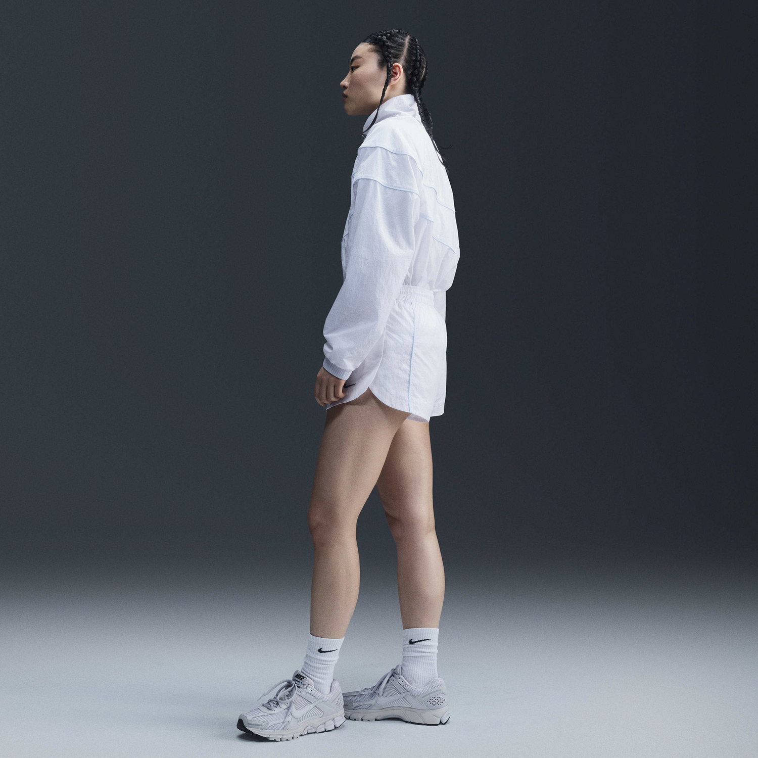 Nike Windrunner Woven Full-Zip Jacket - Women's - White/Black