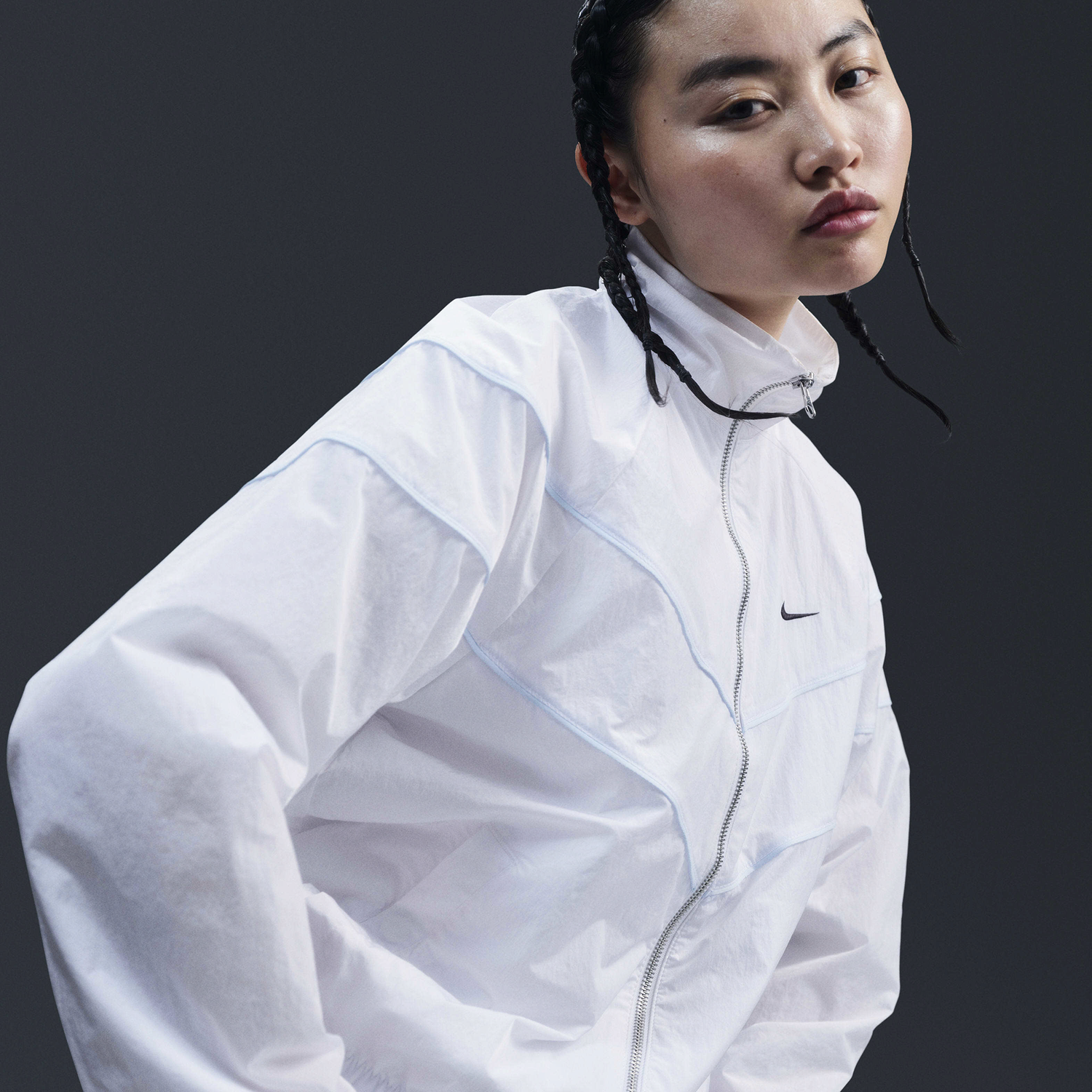Nike Windrunner Woven Full-Zip Jacket - Women's - White/Black