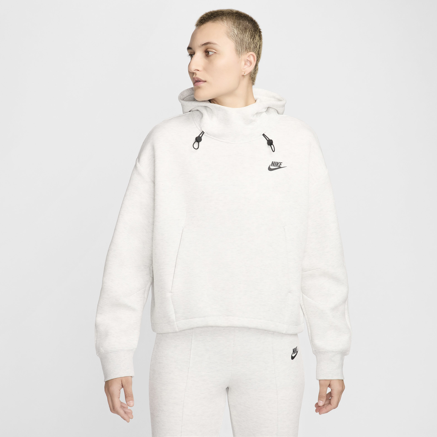 Nike NSW Tech Fleece OS Hoodie - Women's - Light Grey/Heather/Black