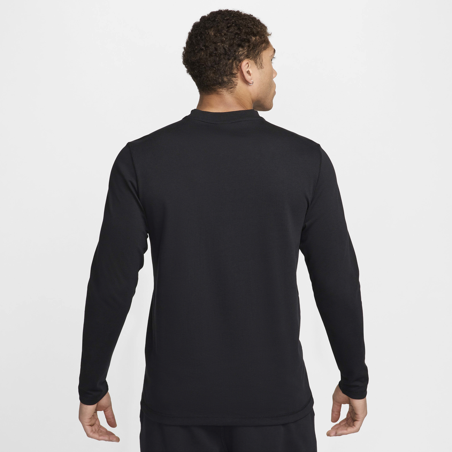 Nike Club LS Henley - Men's - Black/White/Black