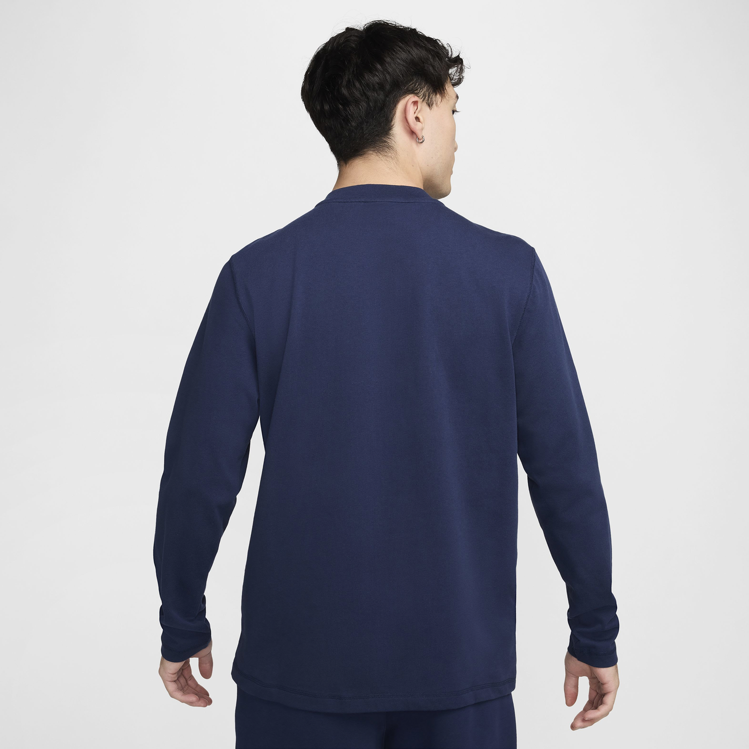 Nike Club LS Henley - Men's - Midnight Navy/Midnight Navy/White