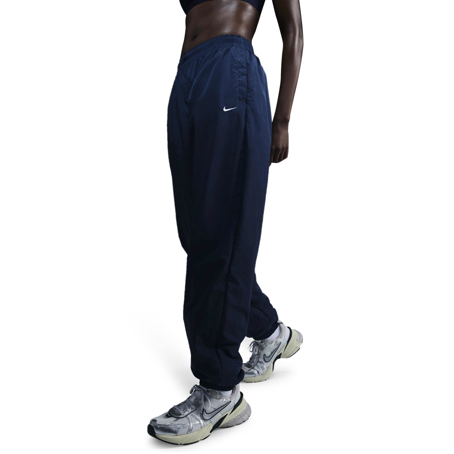 Nike Essential Woven Mid Rise Joggers - Women's - Armory Navy/White