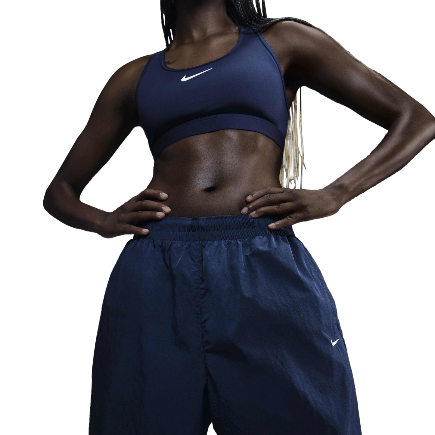 Nike Essential Woven Mid Rise Joggers - Women's - Armory Navy/White