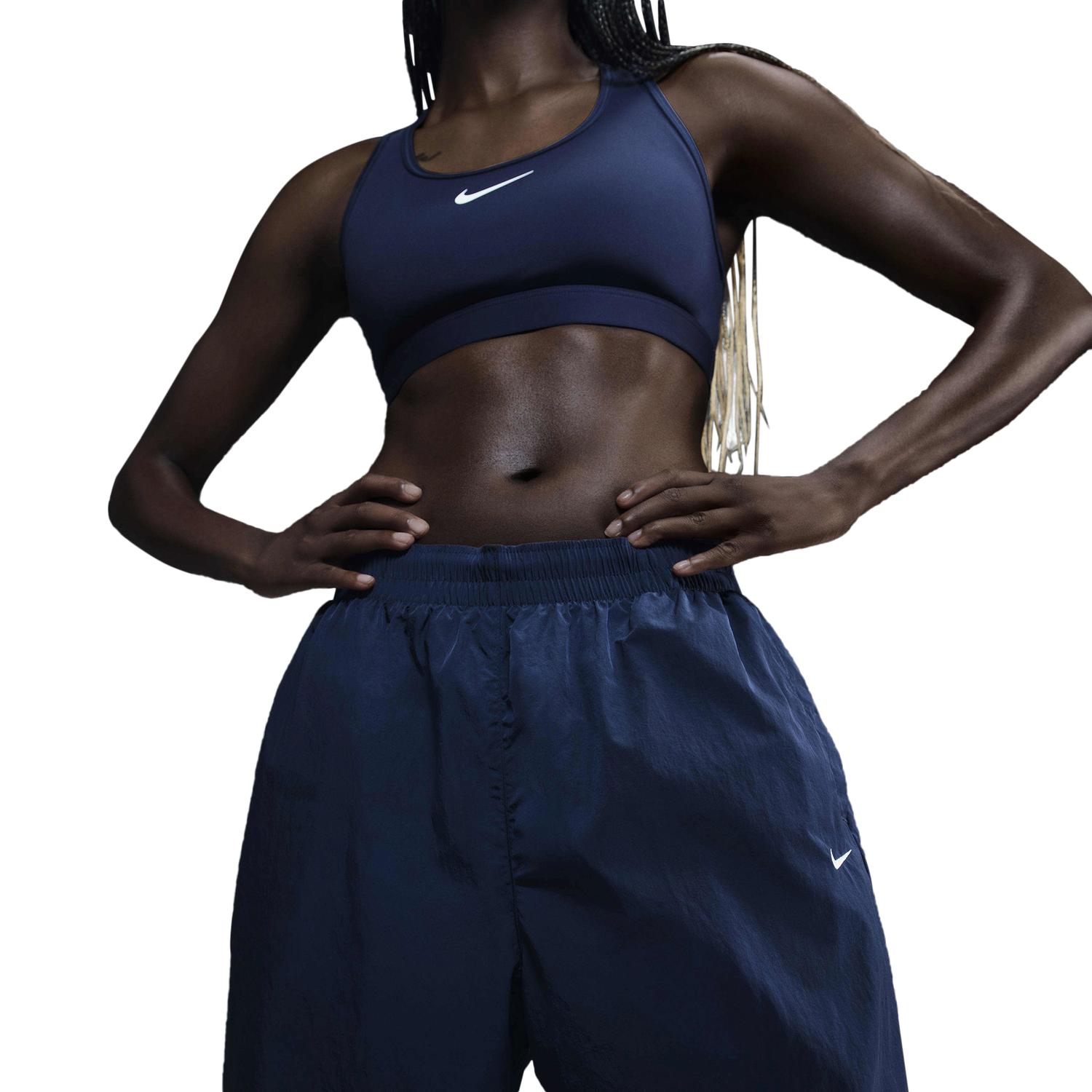 Nike Essential Woven Mid Rise Joggers - Women's - Armory Navy/White