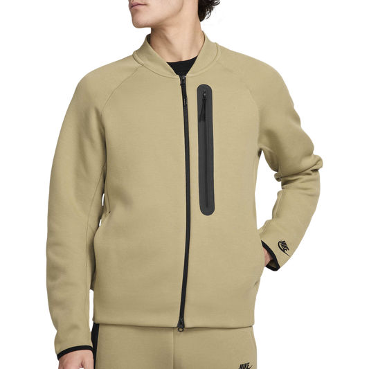Nike Tech Fleece Bomber Jacket - Men's - Black/Neutral Olive