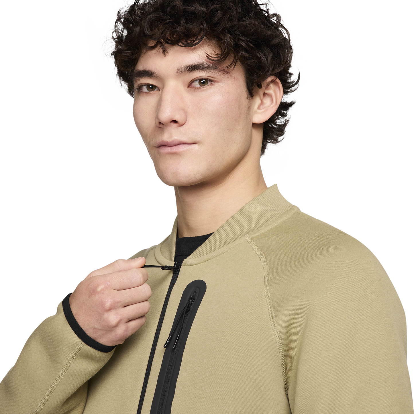 Nike Tech Fleece Bomber Jacket - Men's - Black/Neutral Olive