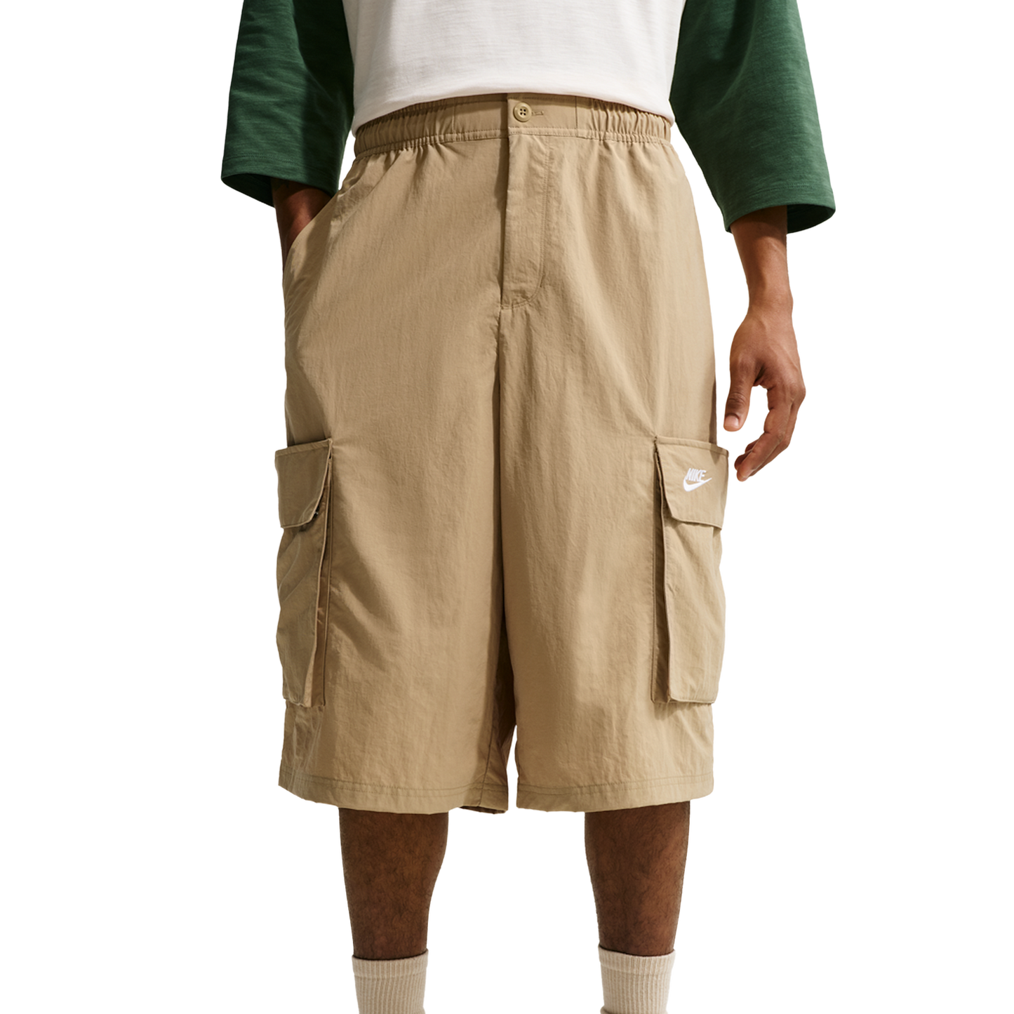 Nike Club Oversized Cargo Shorts - Men's - White/Beige