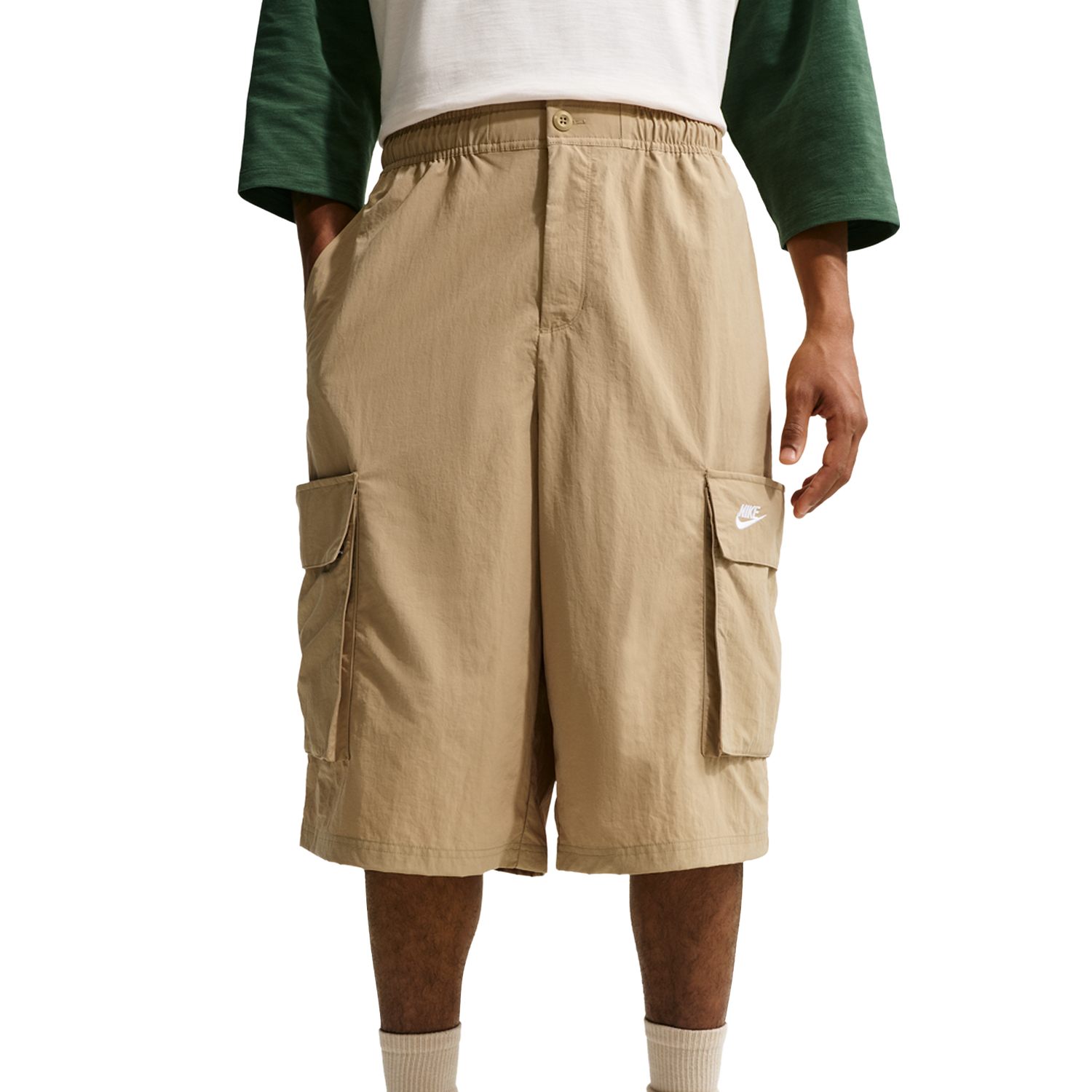Nike Club Oversized Cargo Shorts - Men's - White/Beige