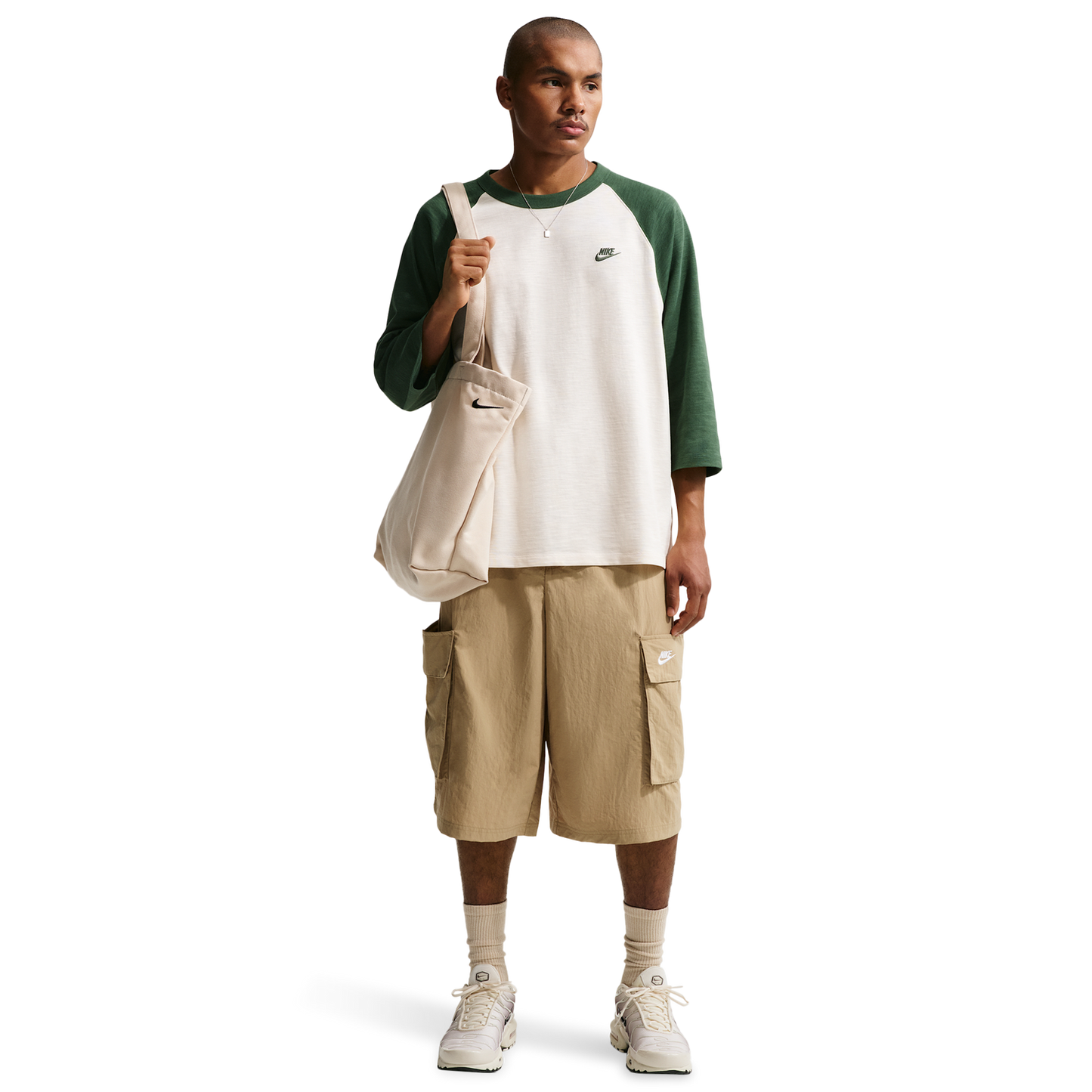 Nike Club Oversized Cargo Shorts - Men's - White/Beige
