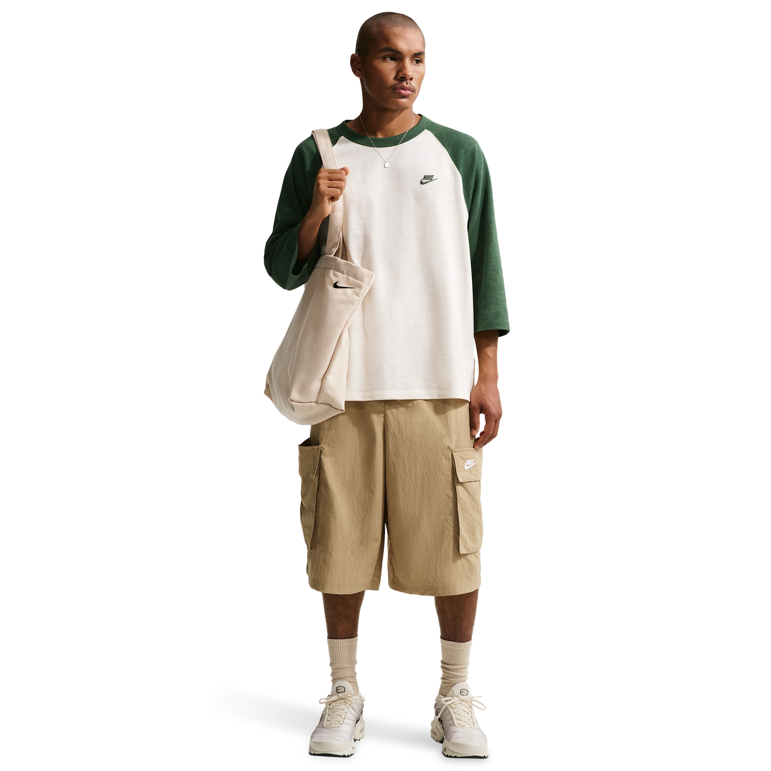 Nike Club Oversized Cargo Shorts - Men's - White/Beige