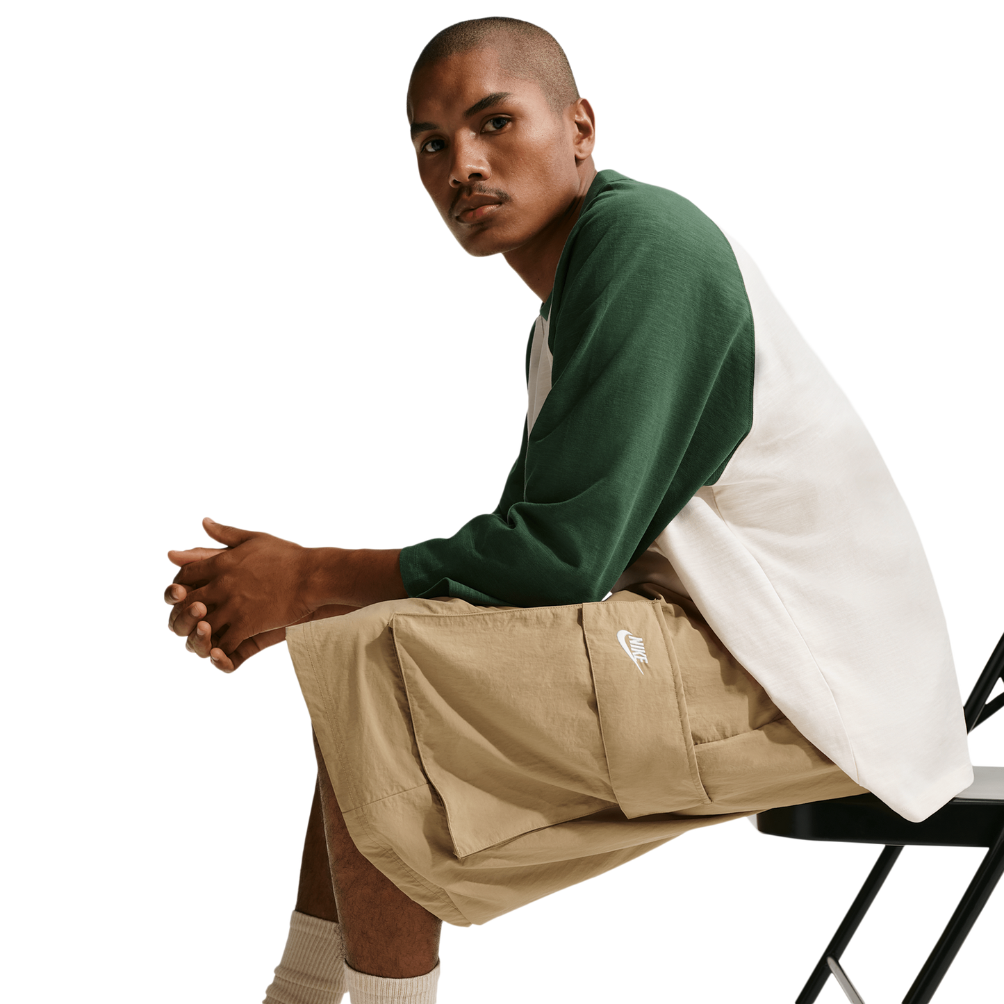Nike Club Oversized Cargo Shorts - Men's - White/Beige