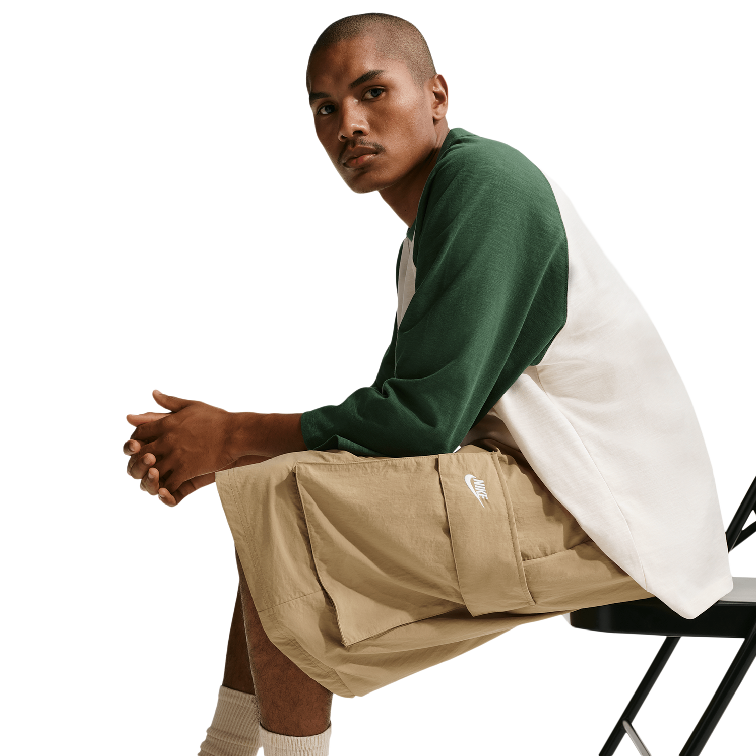 Nike Club Oversized Cargo Shorts - Men's - White/Beige