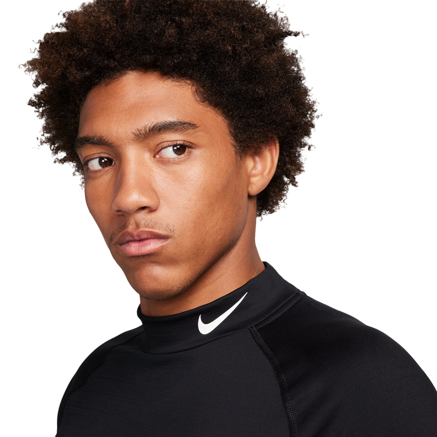 Nike Pro Top Warm LS Mock - Men's - Black/White