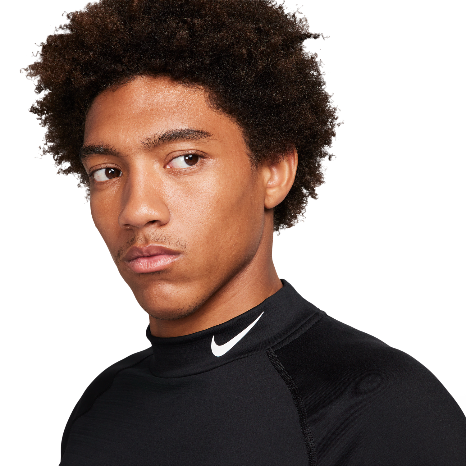 Nike Pro Top Warm LS Mock - Men's - Black/White