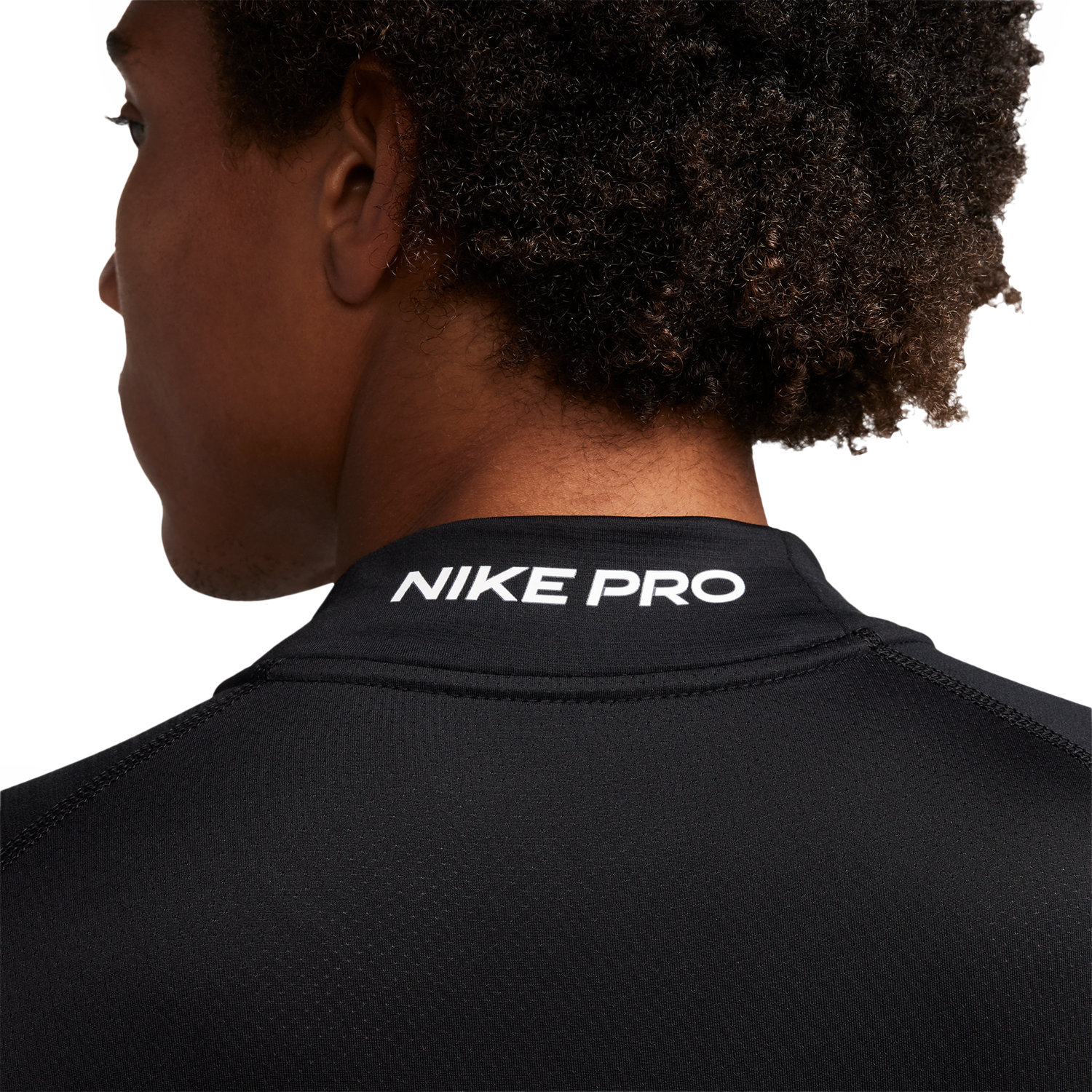 Nike Pro Top Warm LS Mock - Men's - Black/White
