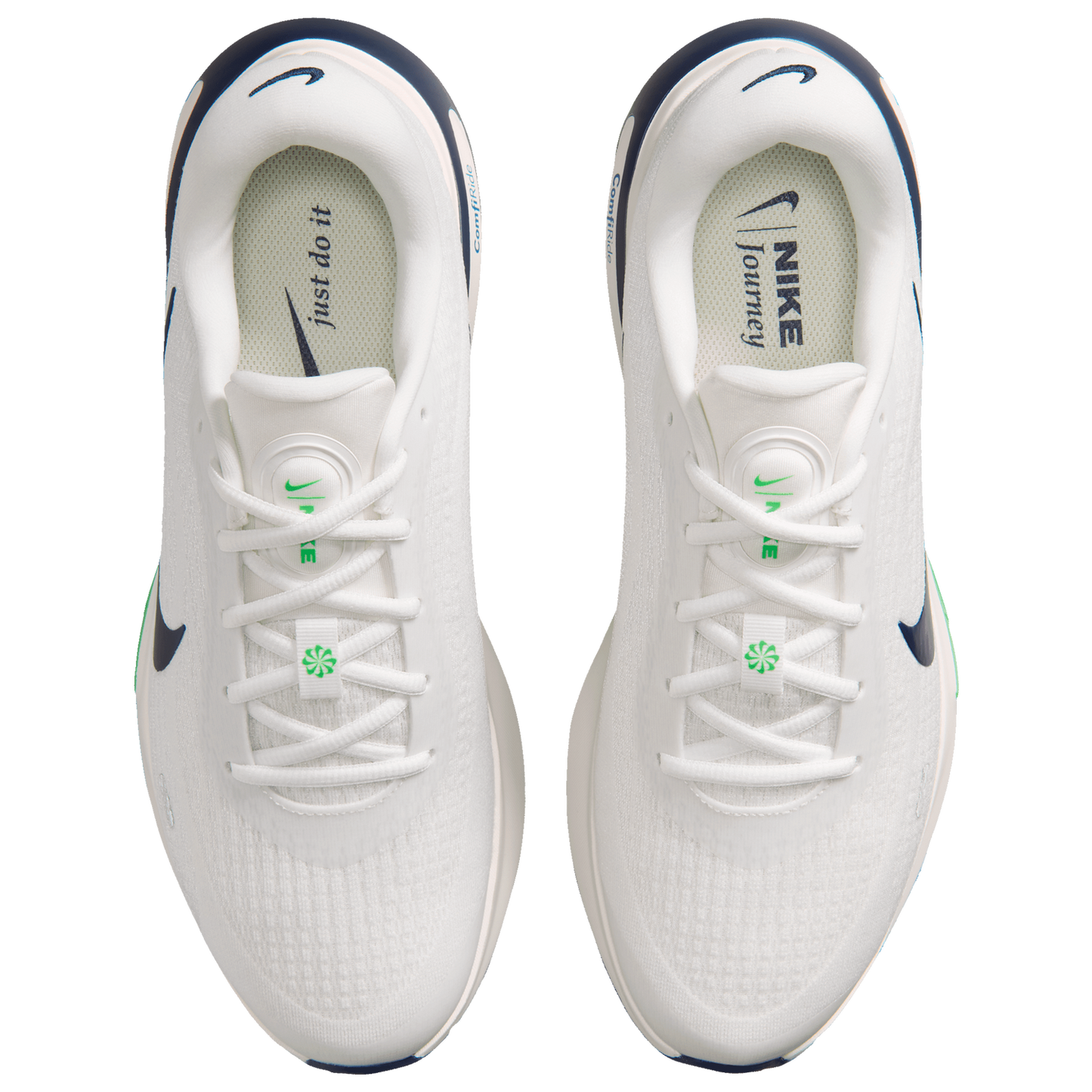 Nike Journey Run - Men's - Summit White/Midnight Navy/Green Spark
