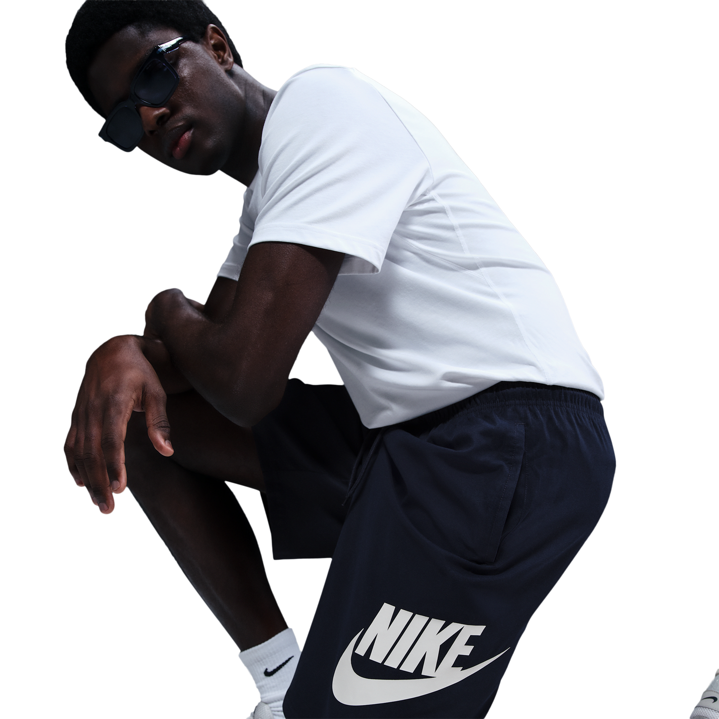 Nike Club Woven Shorts - Men's - White/Obsidian