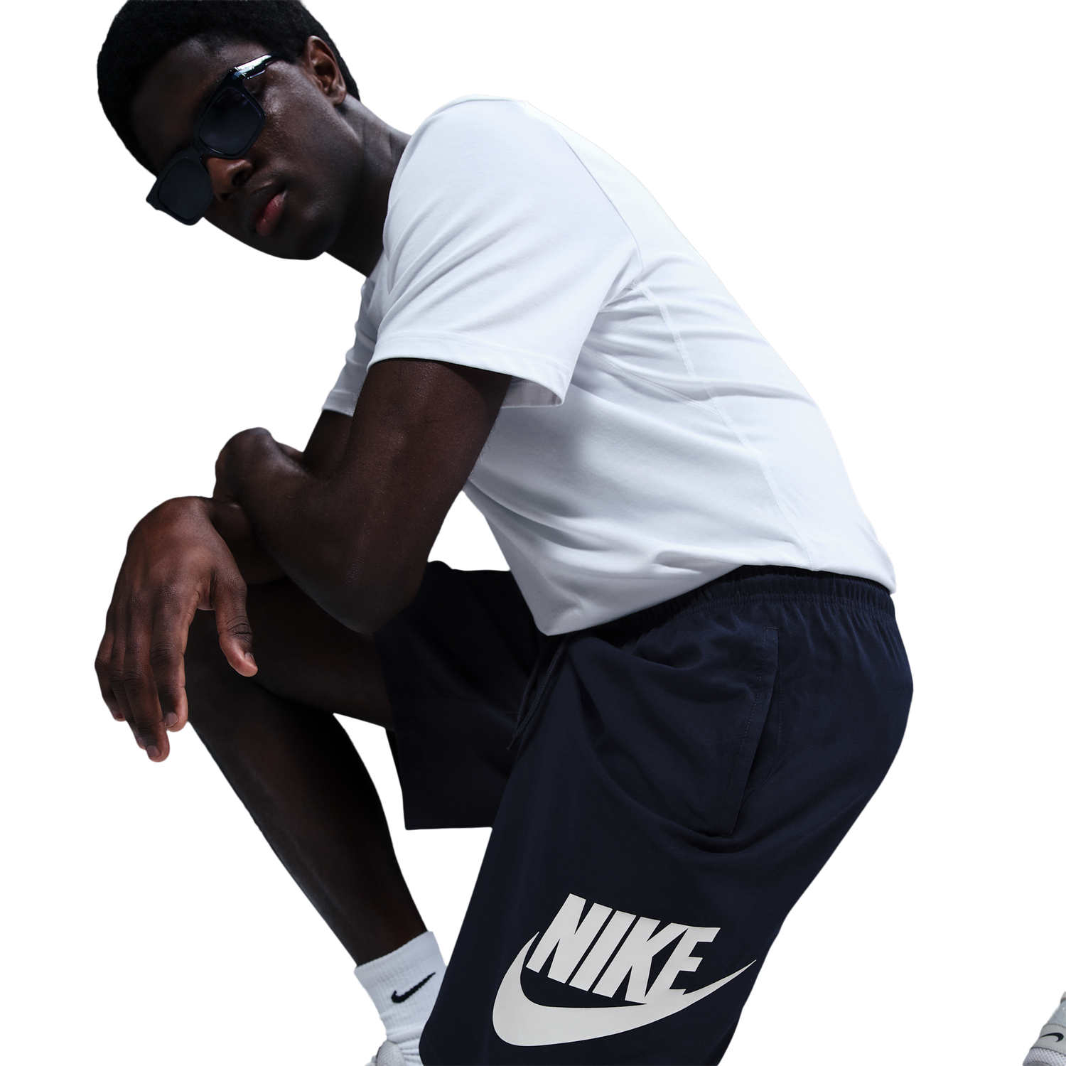 Nike Club Woven Shorts - Men's - White/Obsidian
