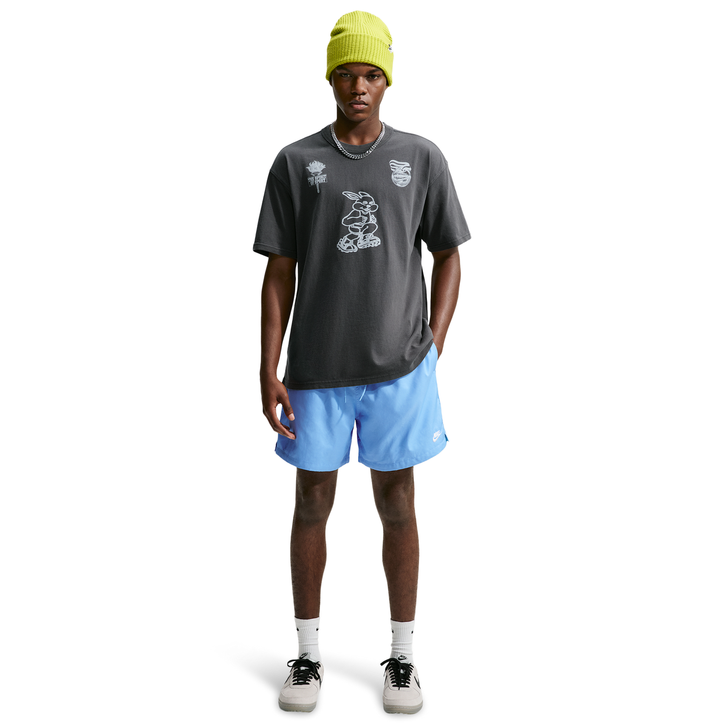 Nike Club Flow Shorts - Men's - White/Football Blue