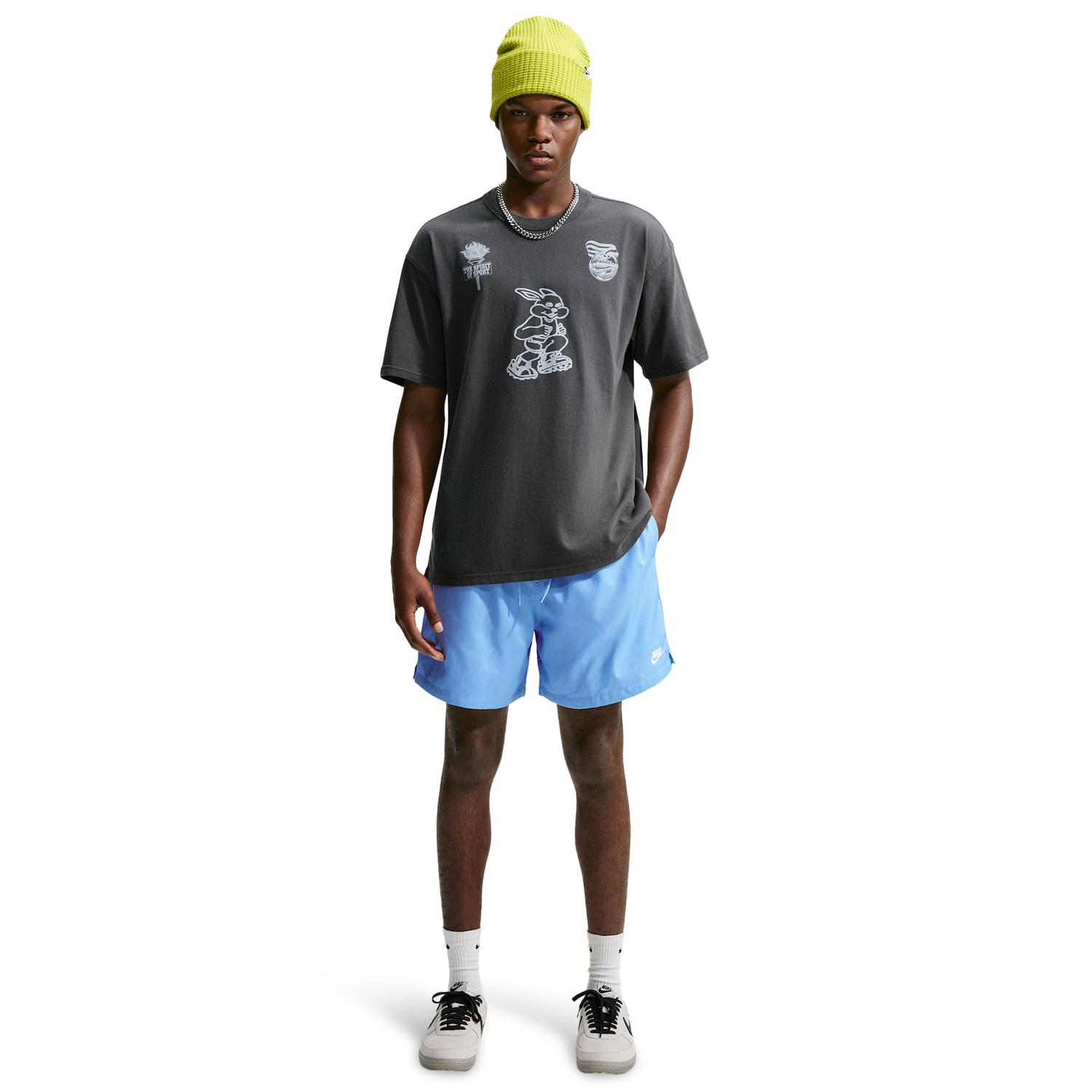 Nike Club Flow Shorts - Men's - White/Football Blue