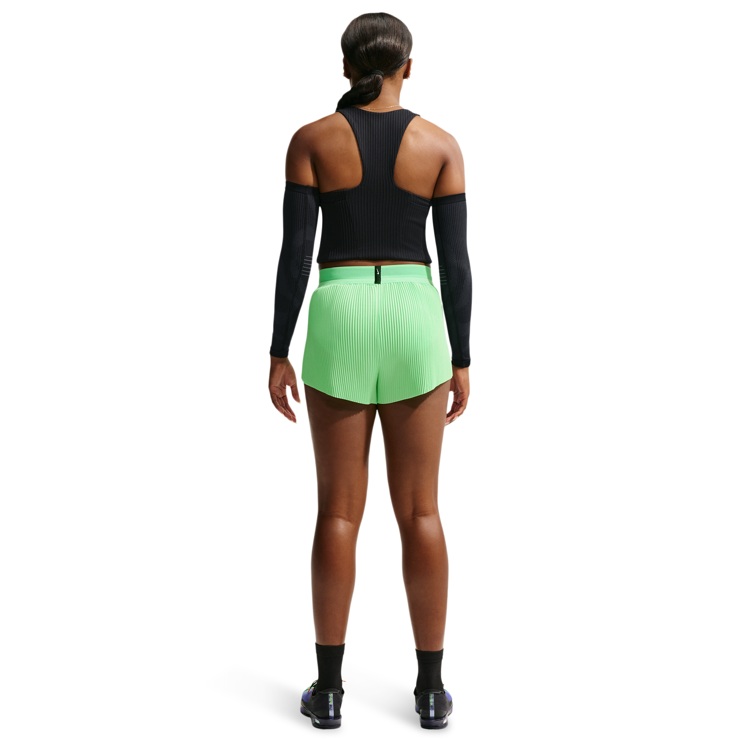 Nike AerOSwift Dri-FIT Adv Mid Rise 3In Short - Women's - Illusion Green/Black/White