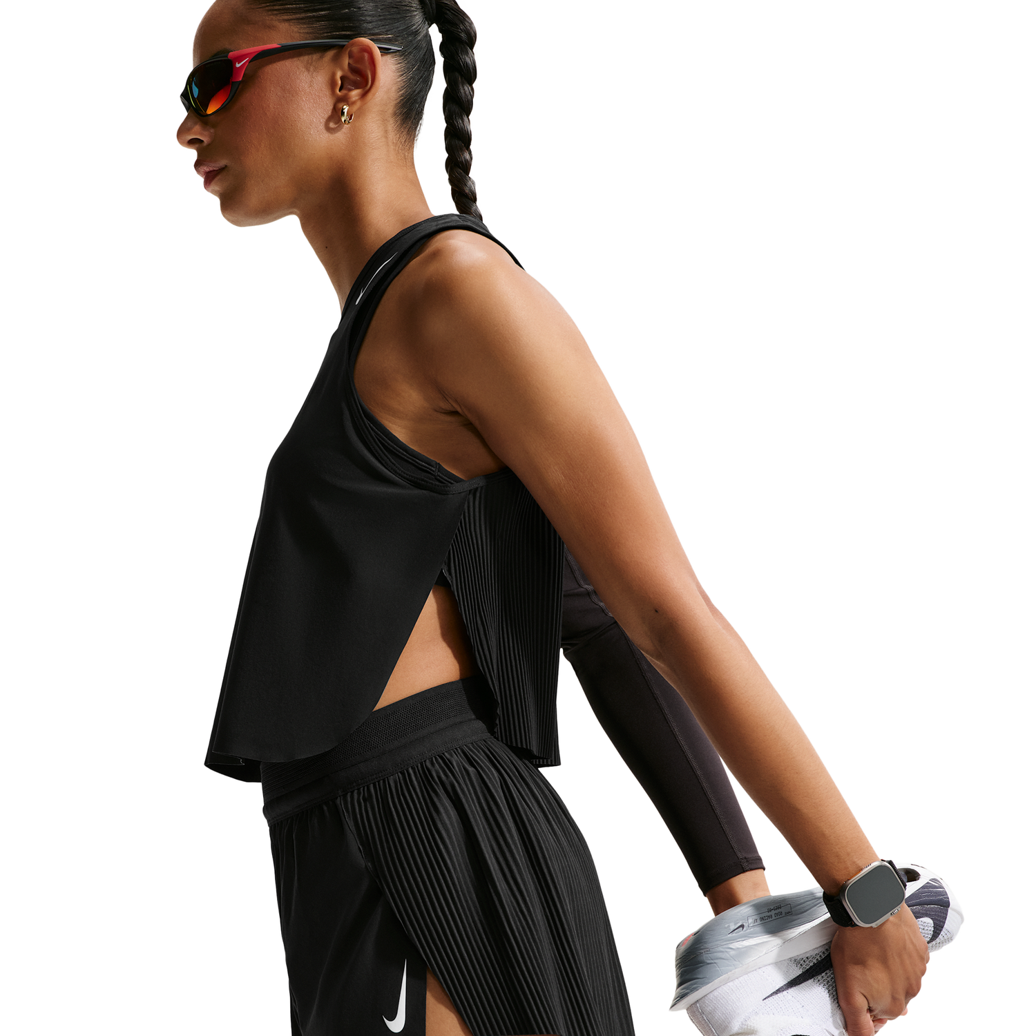 Nike AerOSwift Dri-FIT adv Crop Tank - Women's - Black/White