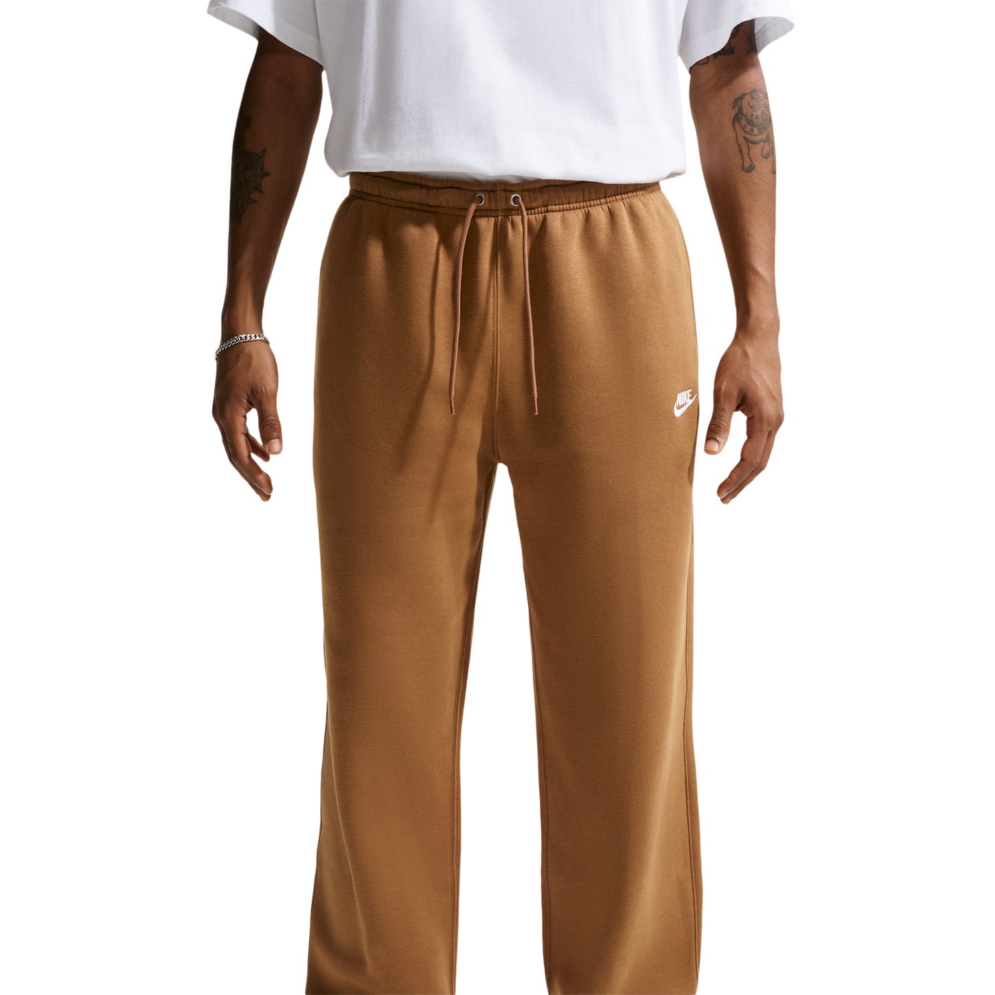 Nike Open Hem Club Pants - Men's - Ale Brown/Ale Brown/White
