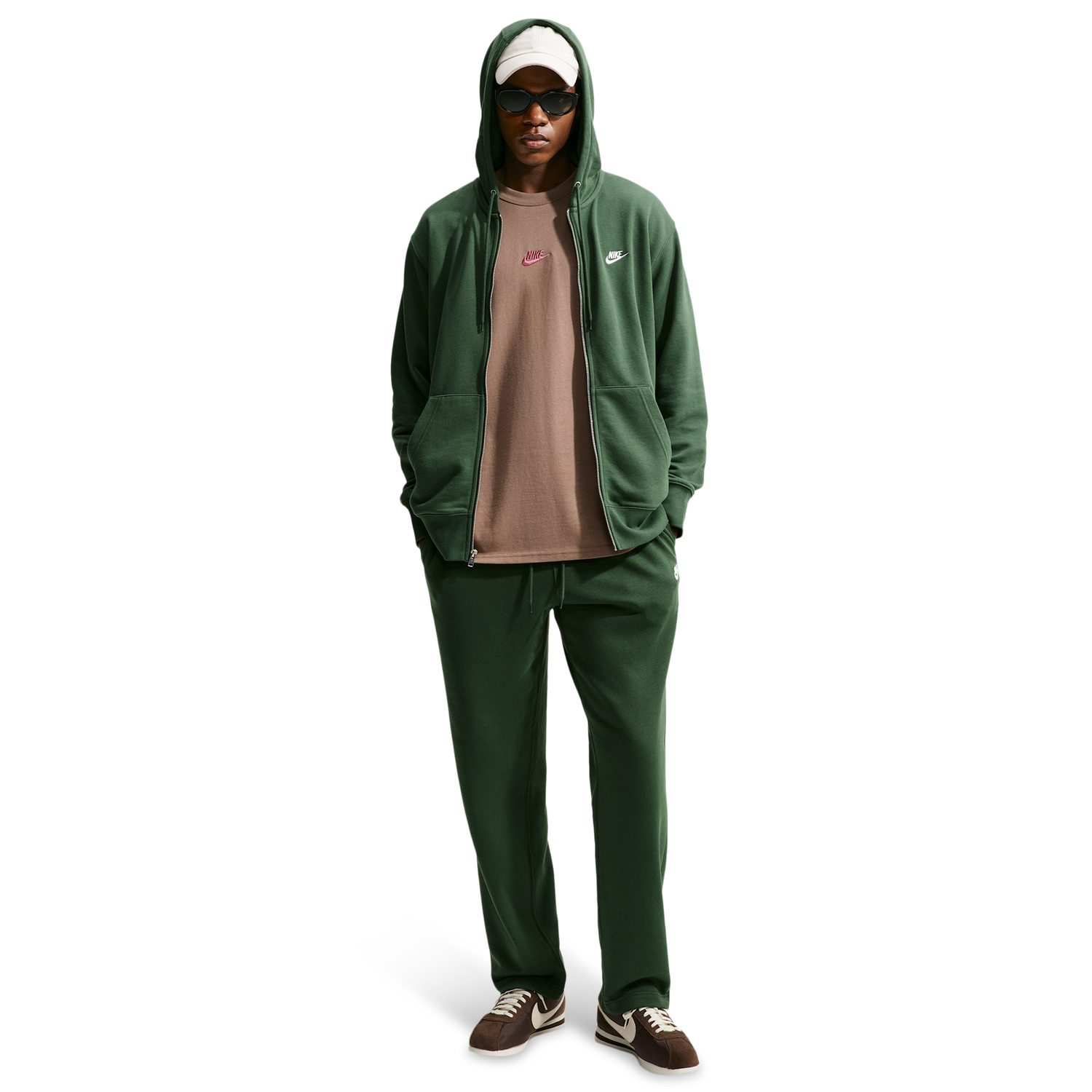 Nike Open Hem Club Pants - Men's - Fir/White/Fir