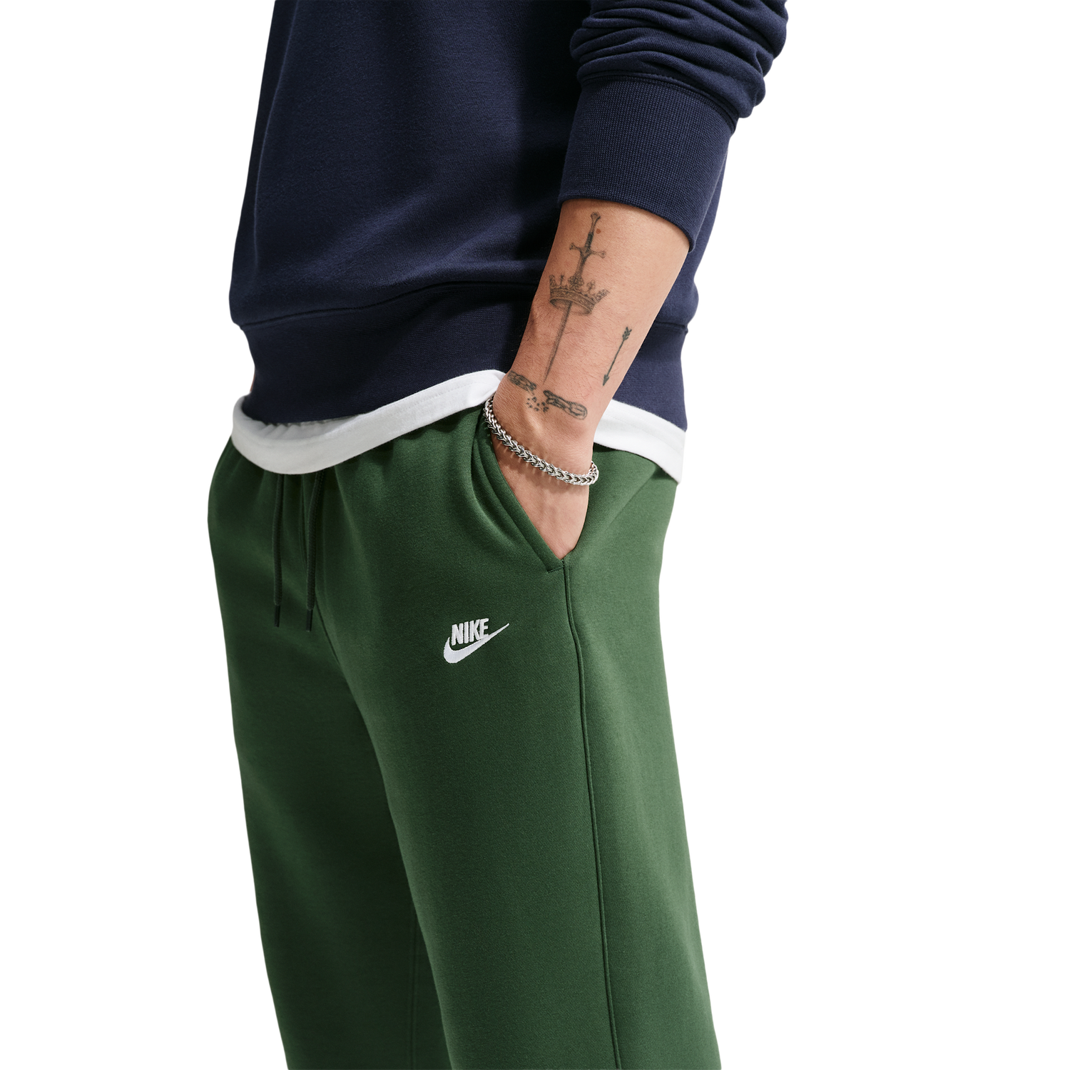 Nike Club Joggers - Men's - Fir/White/Fir