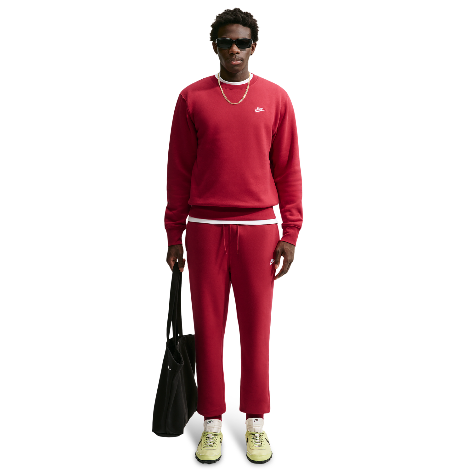 Nike Club Joggers - Men's - Tough Red/Tough Red/White