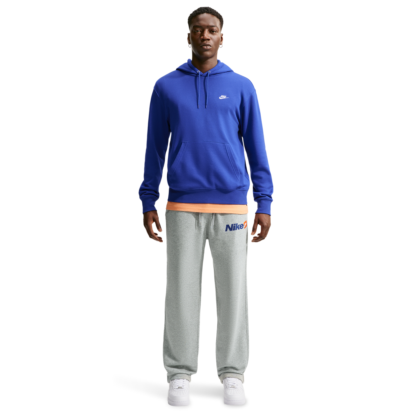 Nike Club Pullover Hoodie - Men's - White/Old Royal/Old Royal