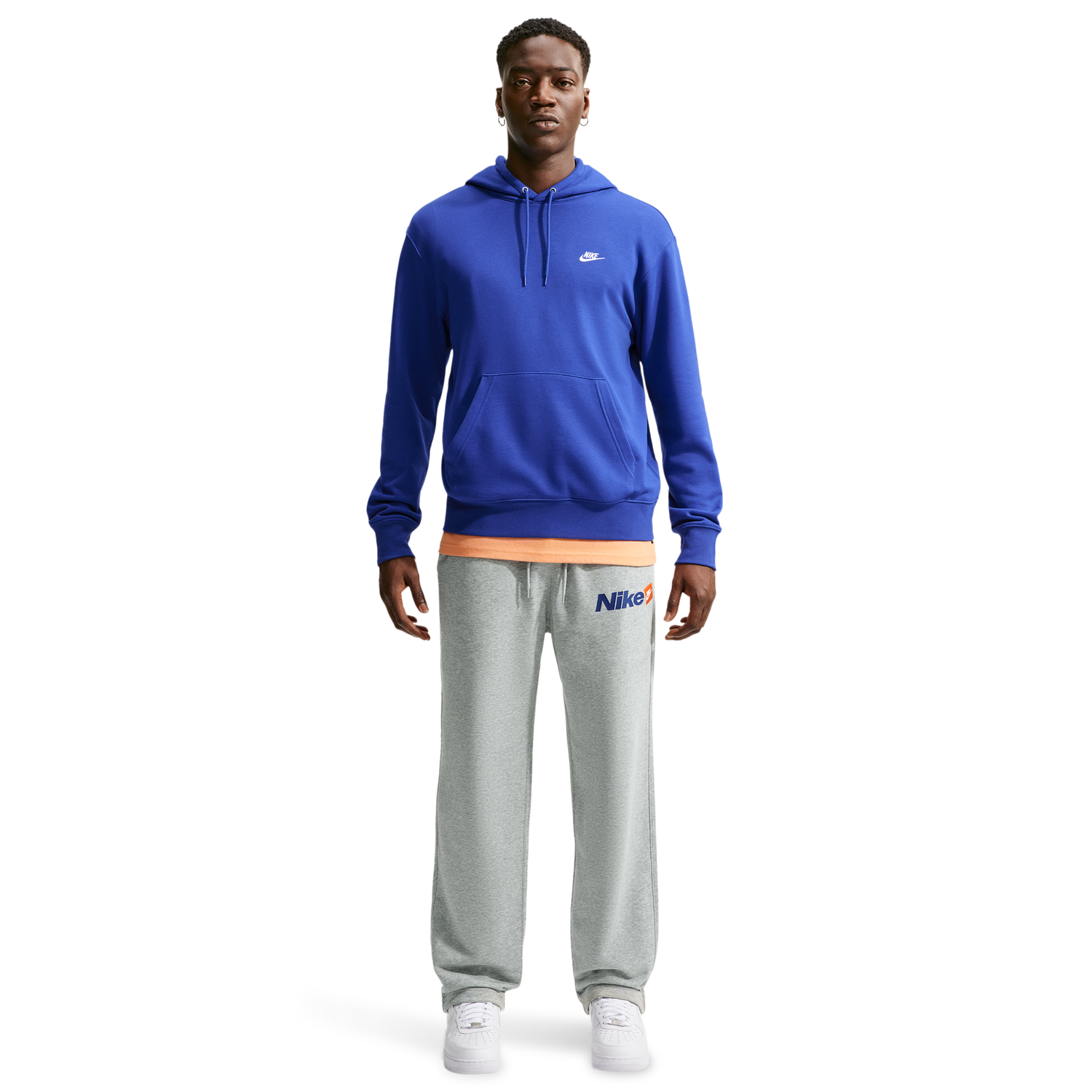 Nike Club Pullover Hoodie - Men's - White/Old Royal/Old Royal