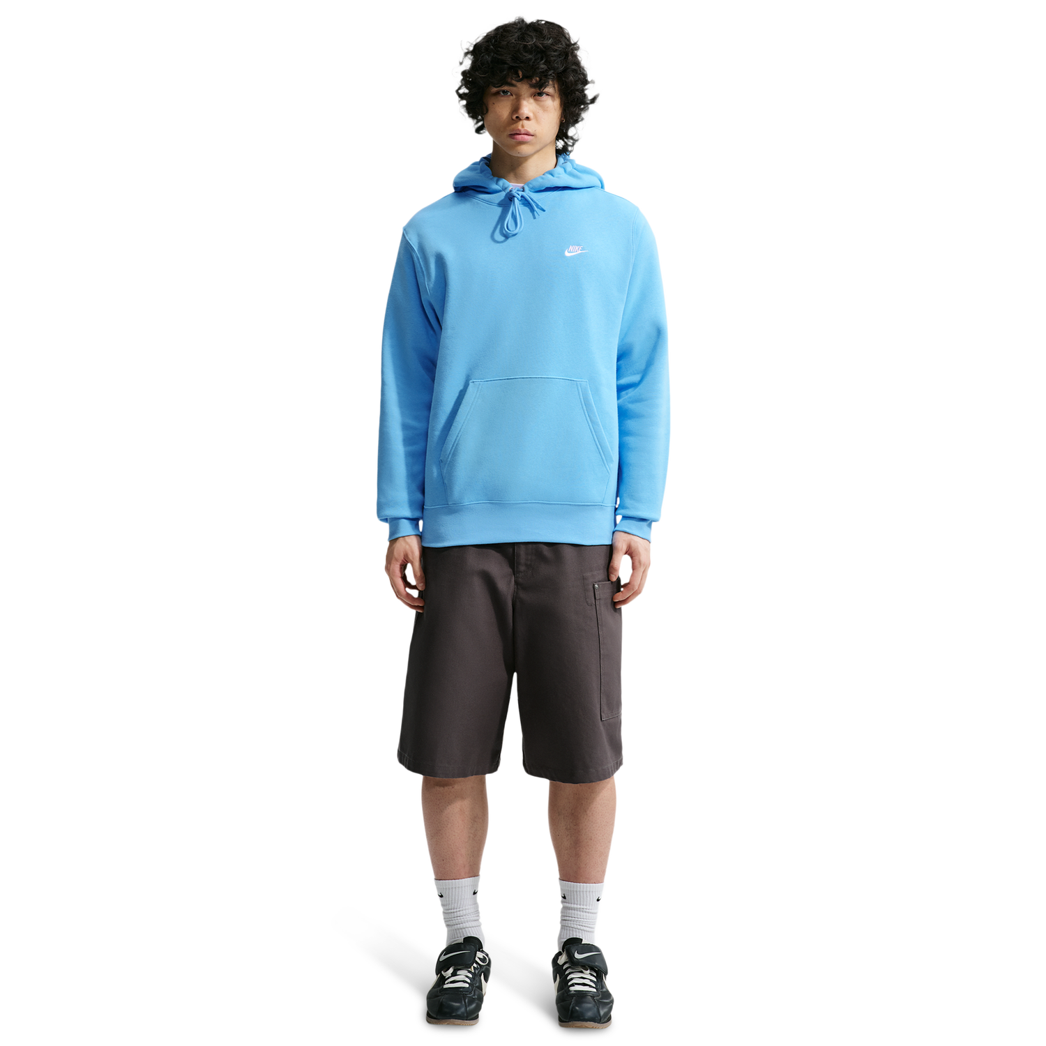 Nike Club Pullover Hoodie - Men's - White/Football Blue/Football Blue