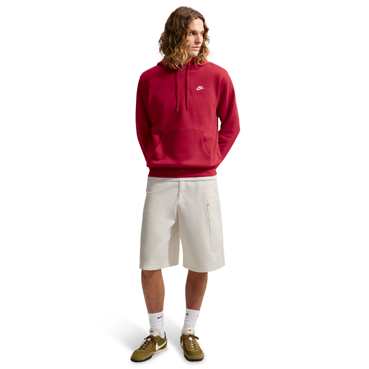 Nike Club Pullover Hoodie - Men's - Tough Red/Tough Red/White